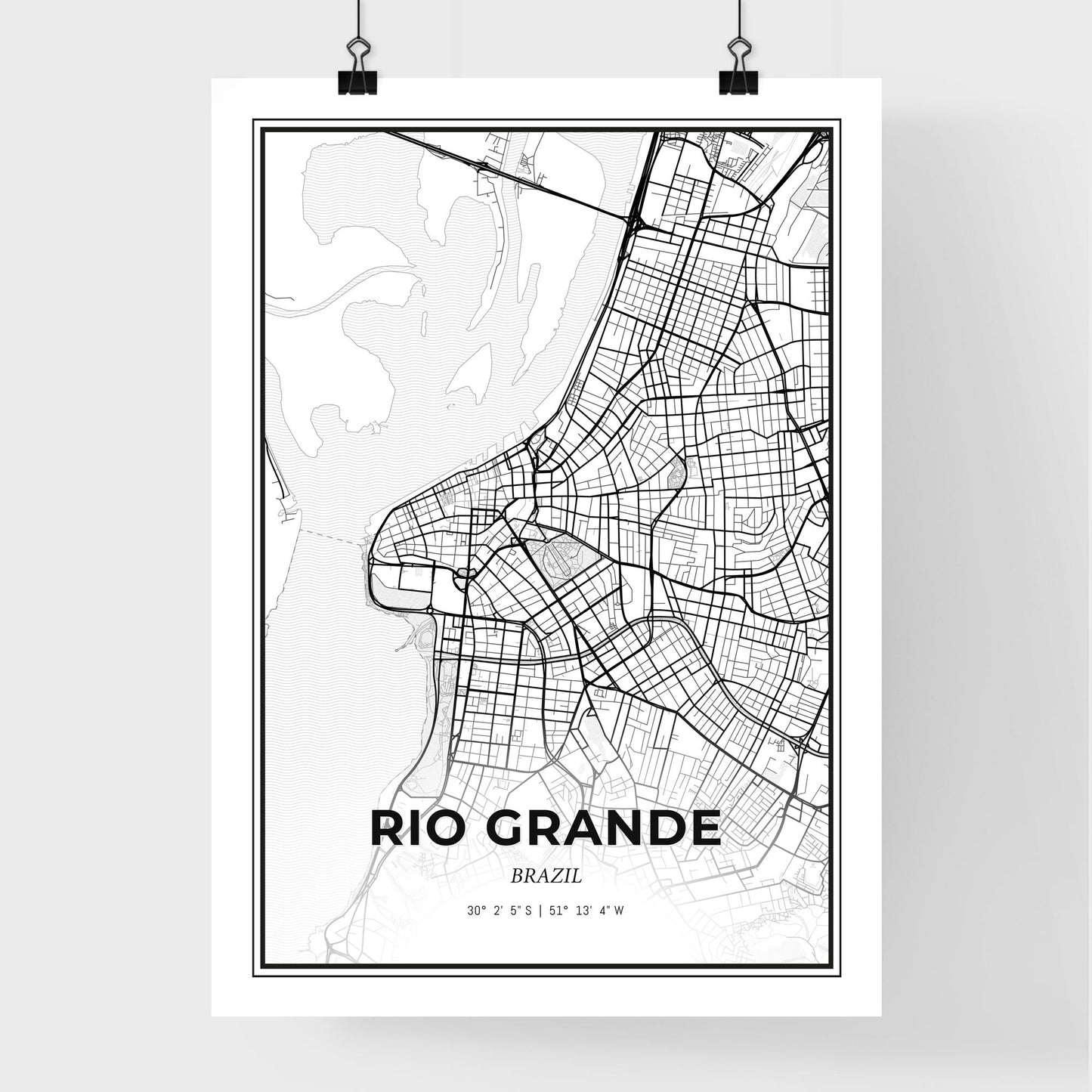 Rio Grande Brazil - Premium City Map Poster