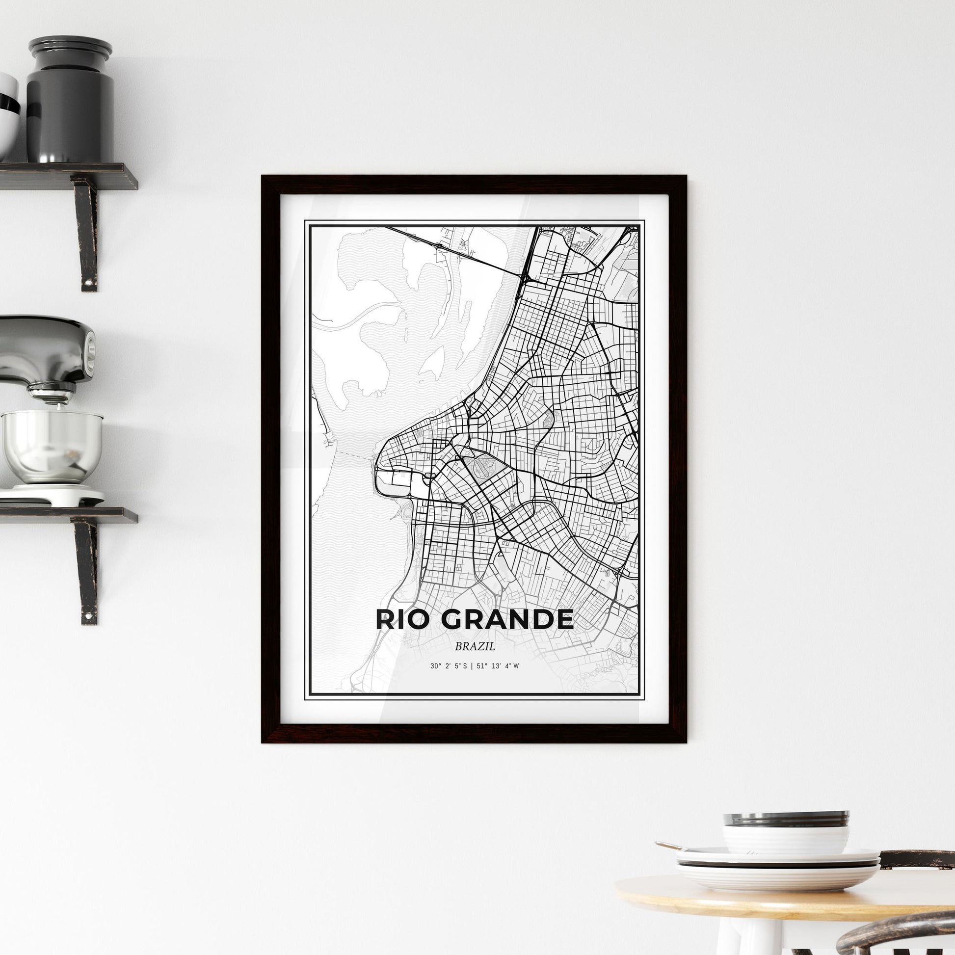 Rio Grande Brazil - Minimal City Map