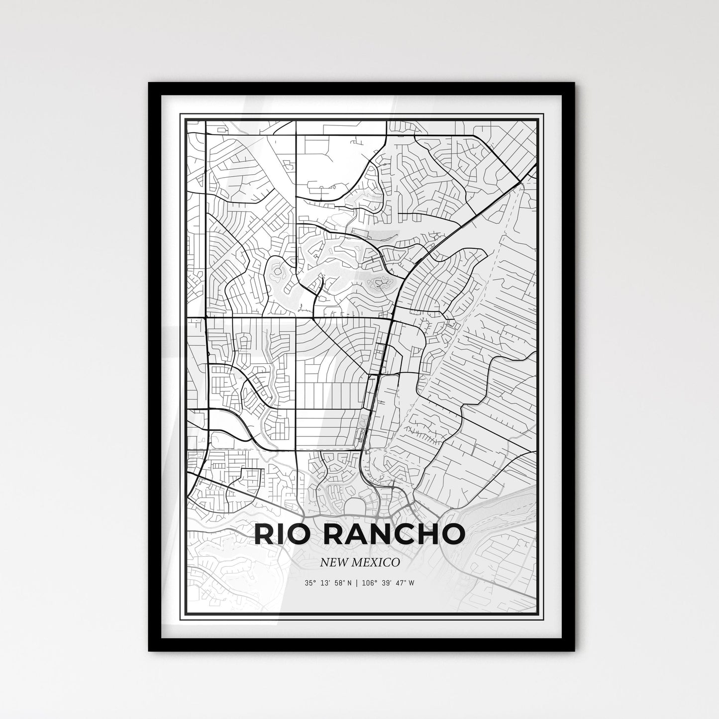 Rio Rancho New Mexico - Scandinavian Style City Map for Modern Home Decor