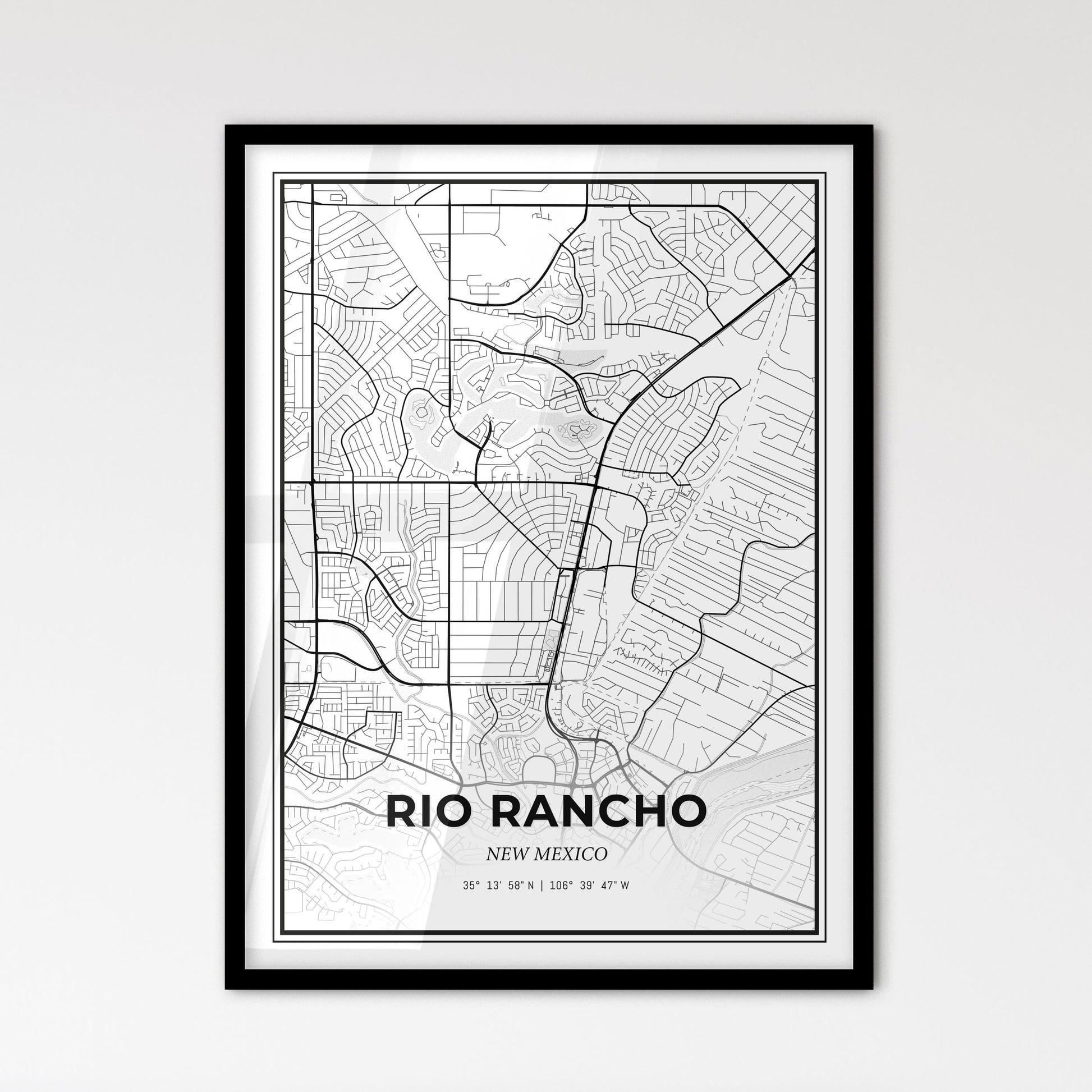 Rio Rancho New Mexico - Scandinavian Style City Map for Modern Home Decor