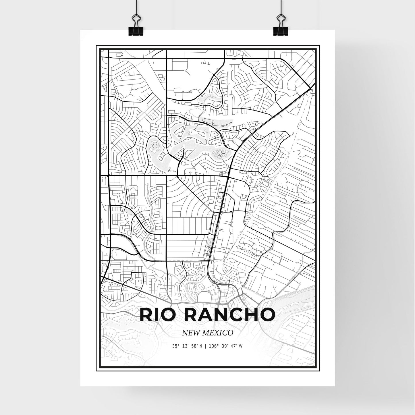 Rio Rancho New Mexico - Premium City Map Poster