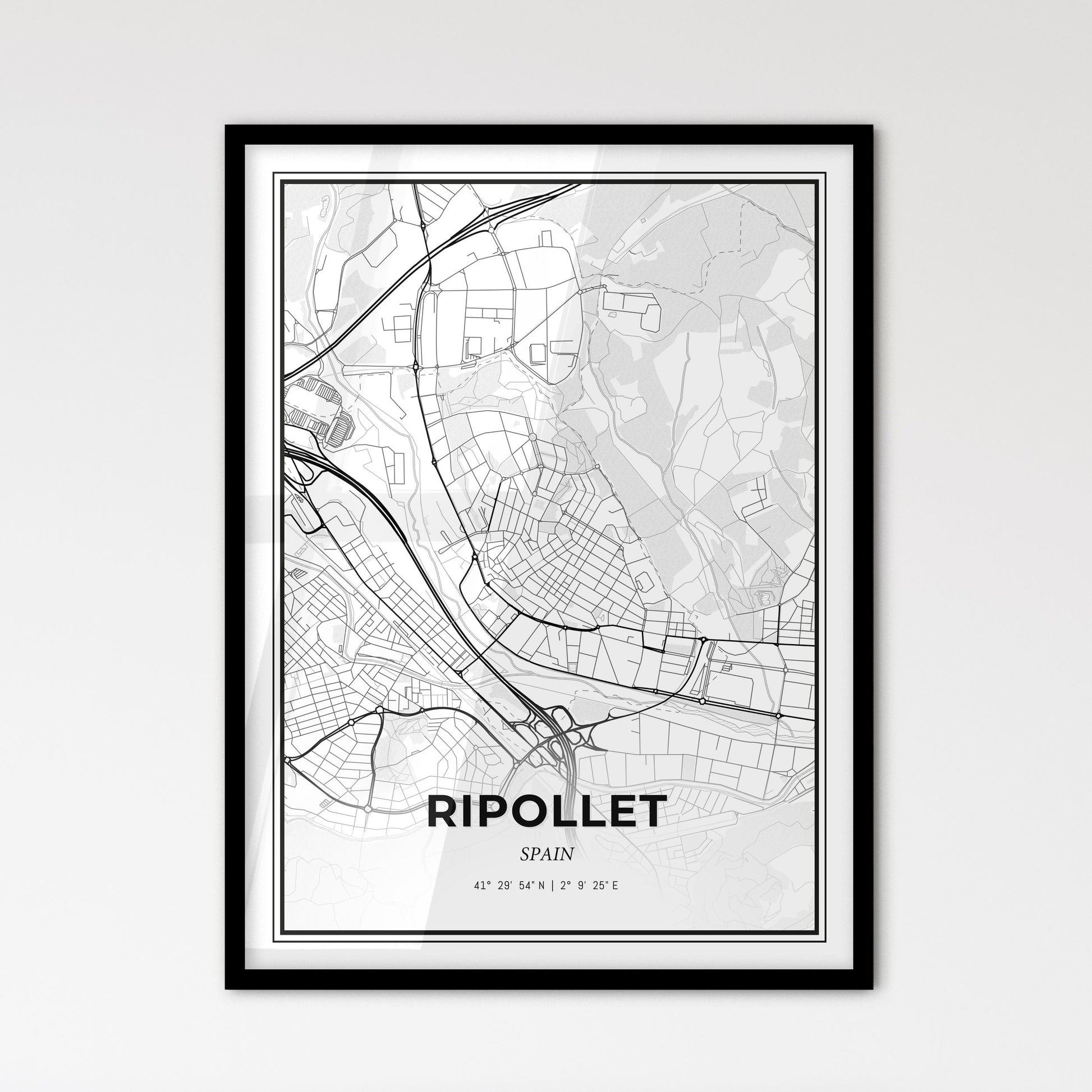 Ripollet Spain - Scandinavian Style City Map for Modern Home Decor