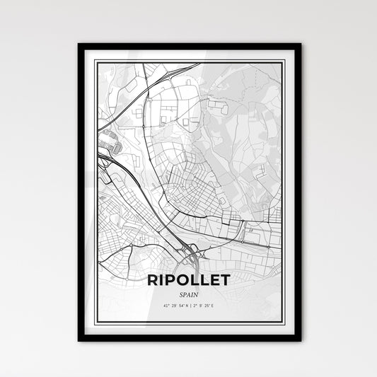 Ripollet Spain - Scandinavian Style City Map for Modern Home Decor