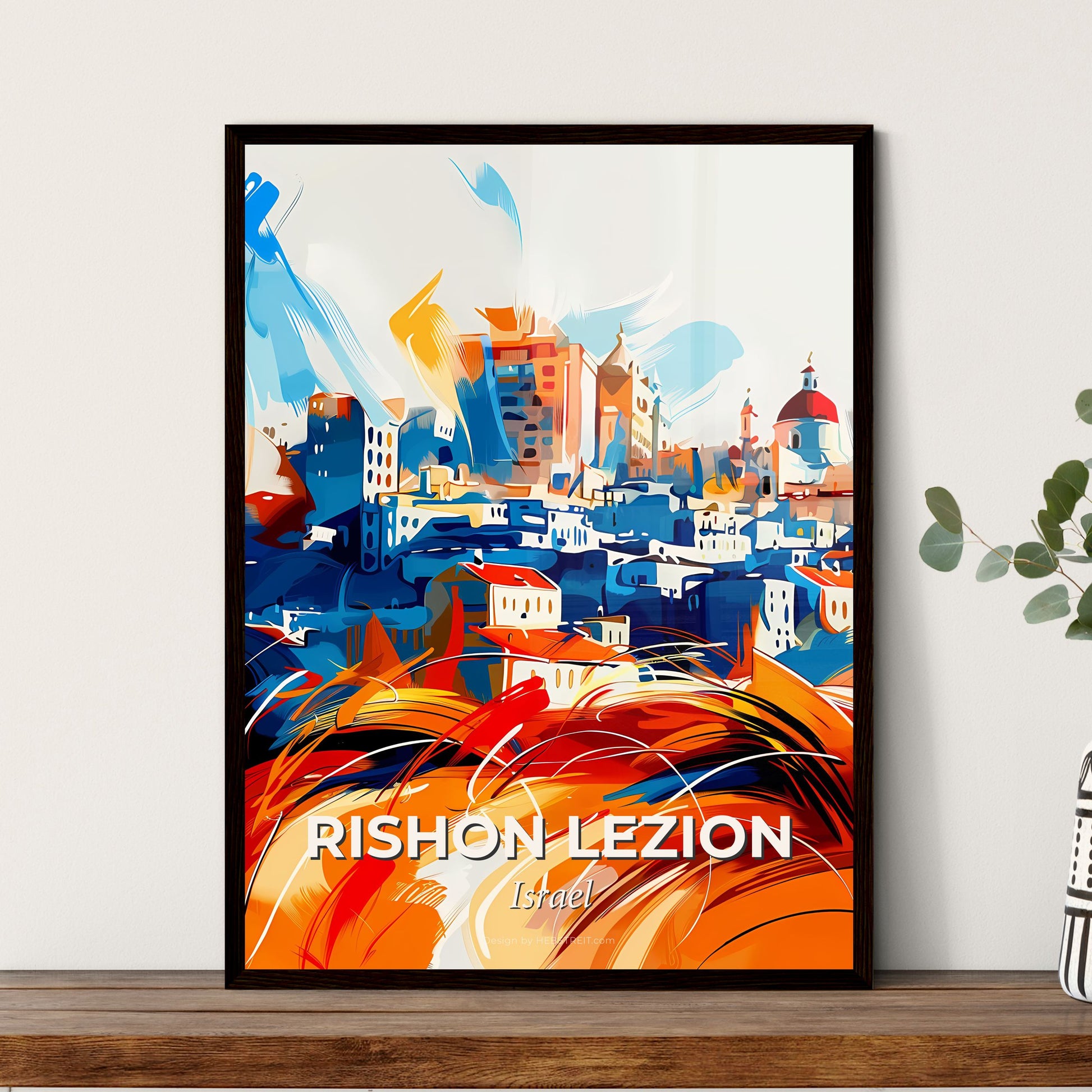 Vibrant Rishon Lezion, Israel - A Painting Of A City