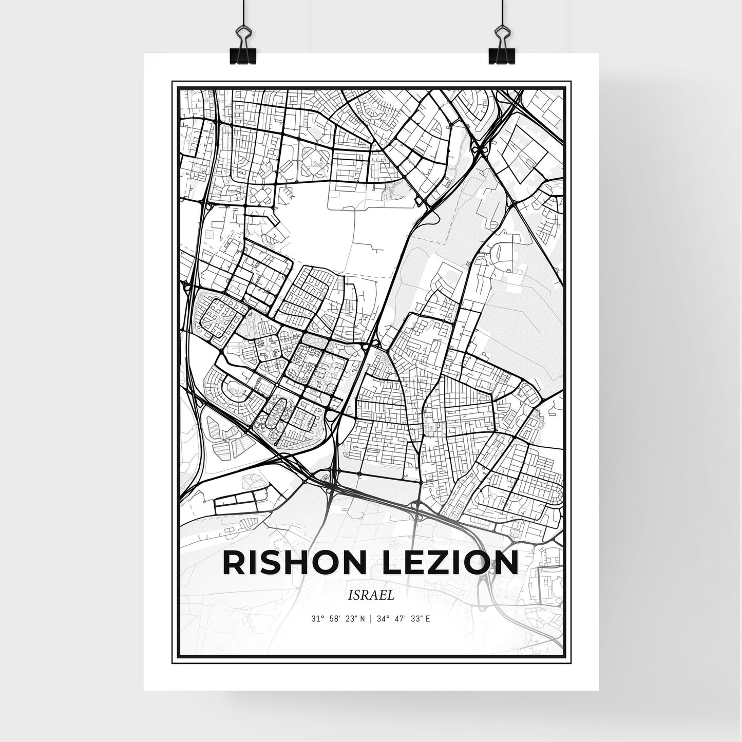 Rishon LeZion Israel - Premium City Map Poster