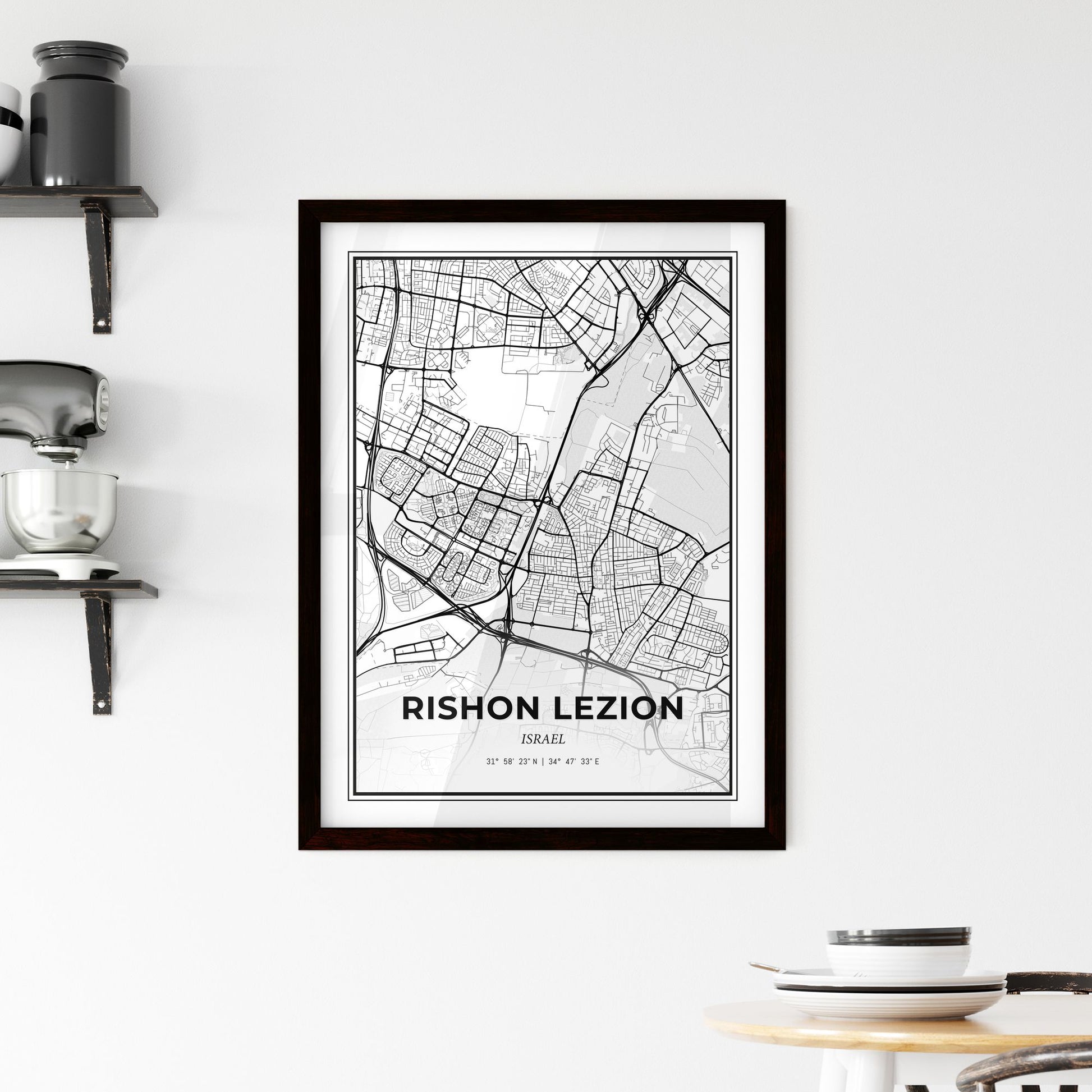 Rishon LeZion Israel - Minimal City Map