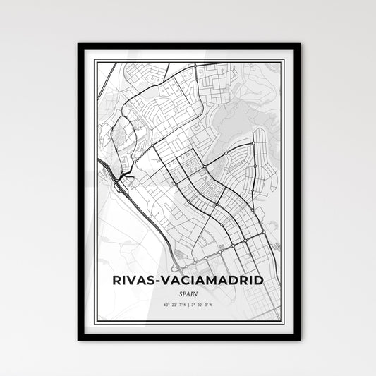 Rivas-Vaciamadrid Spain - Scandinavian Style City Map for Modern Home Decor