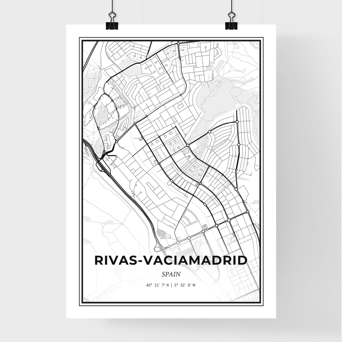 Rivas-Vaciamadrid Spain - Premium City Map Poster