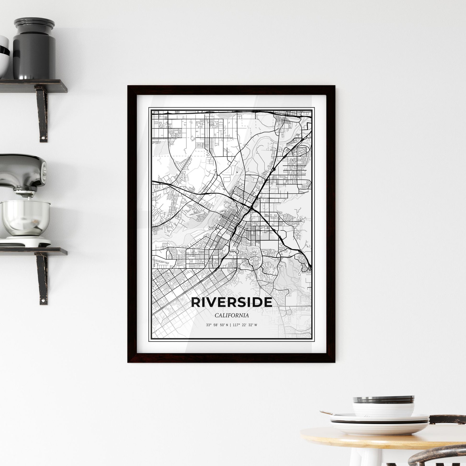 Riverside California - Minimal City Map