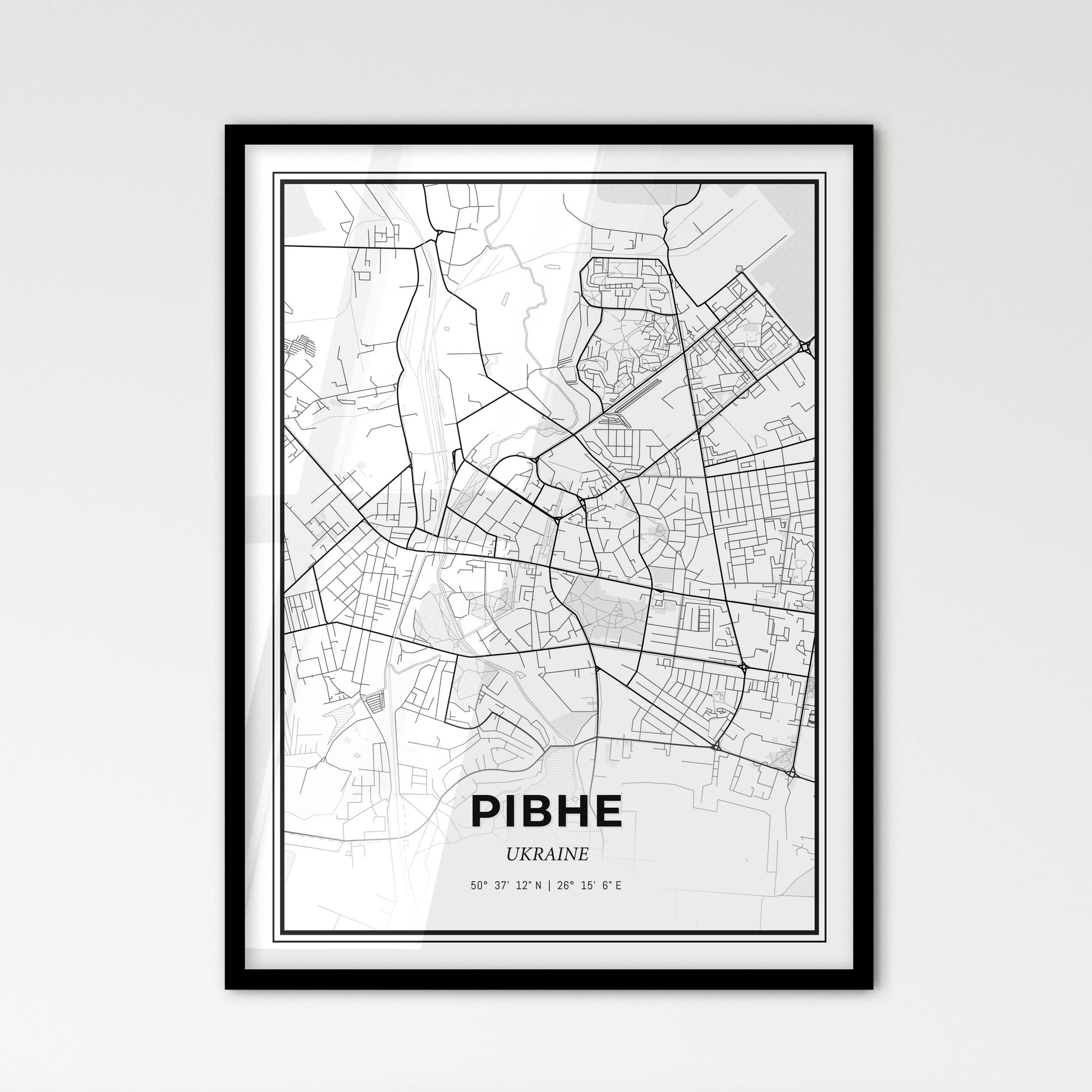 Rivne Ukraine - Scandinavian Style City Map for Modern Home Decor