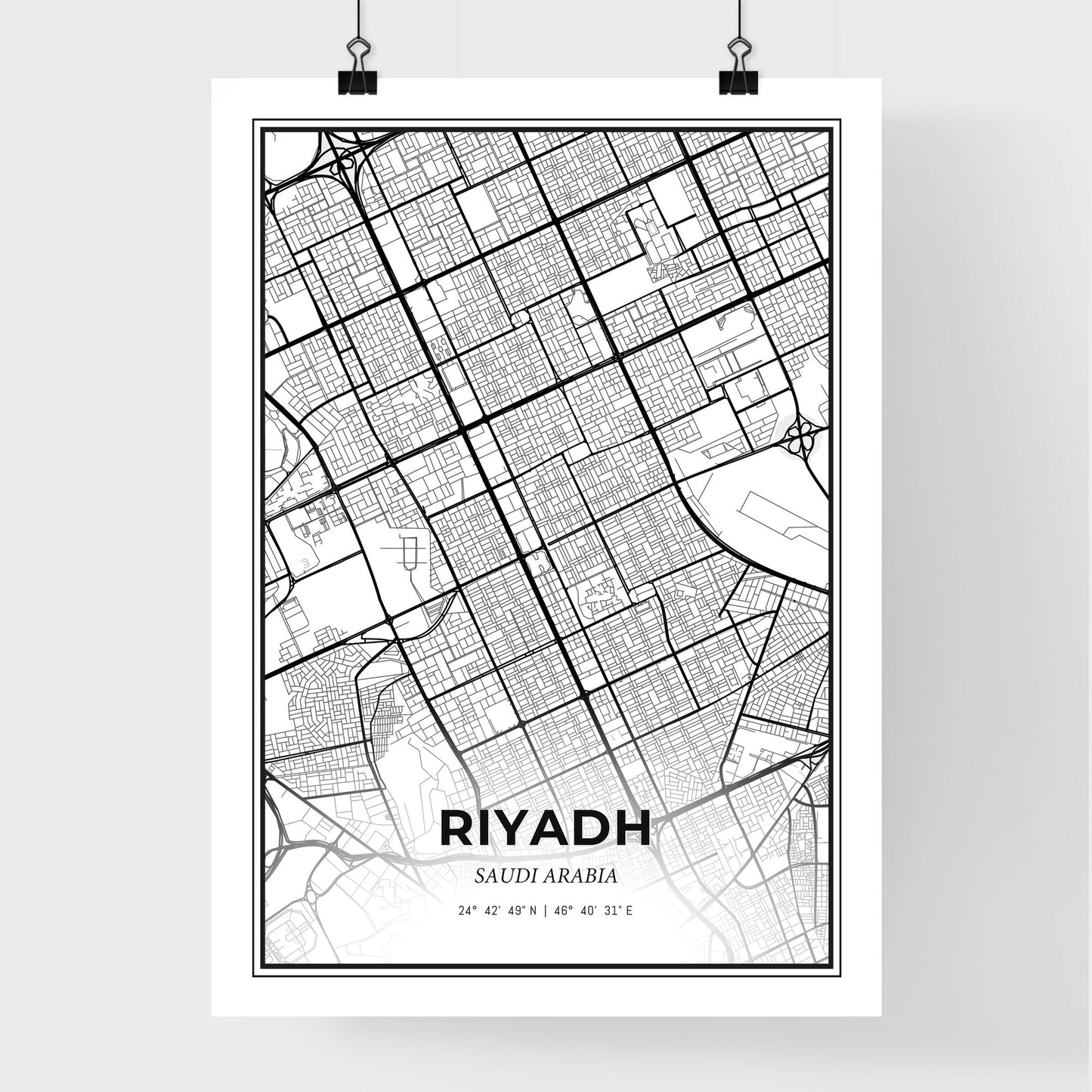 Riyadh Saudi Arabia - Premium City Map Poster