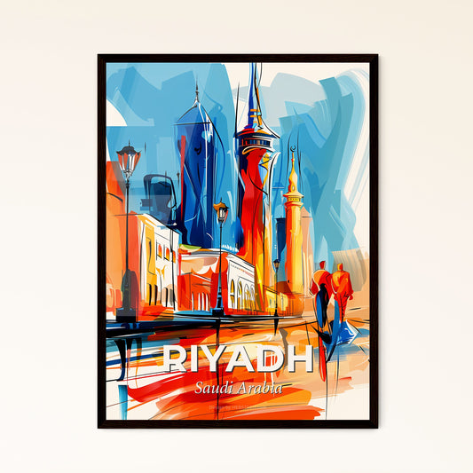 Vibrant Riyadh, Saudi Arabia - A Painting Of A City