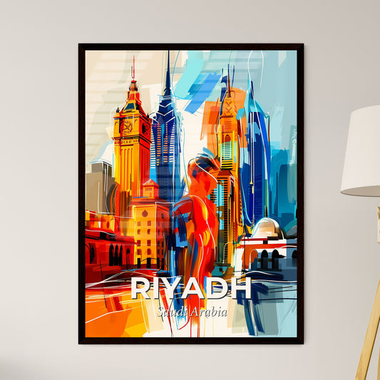 Vibrant Riyadh, Saudi Arabia - A Painting Of A City