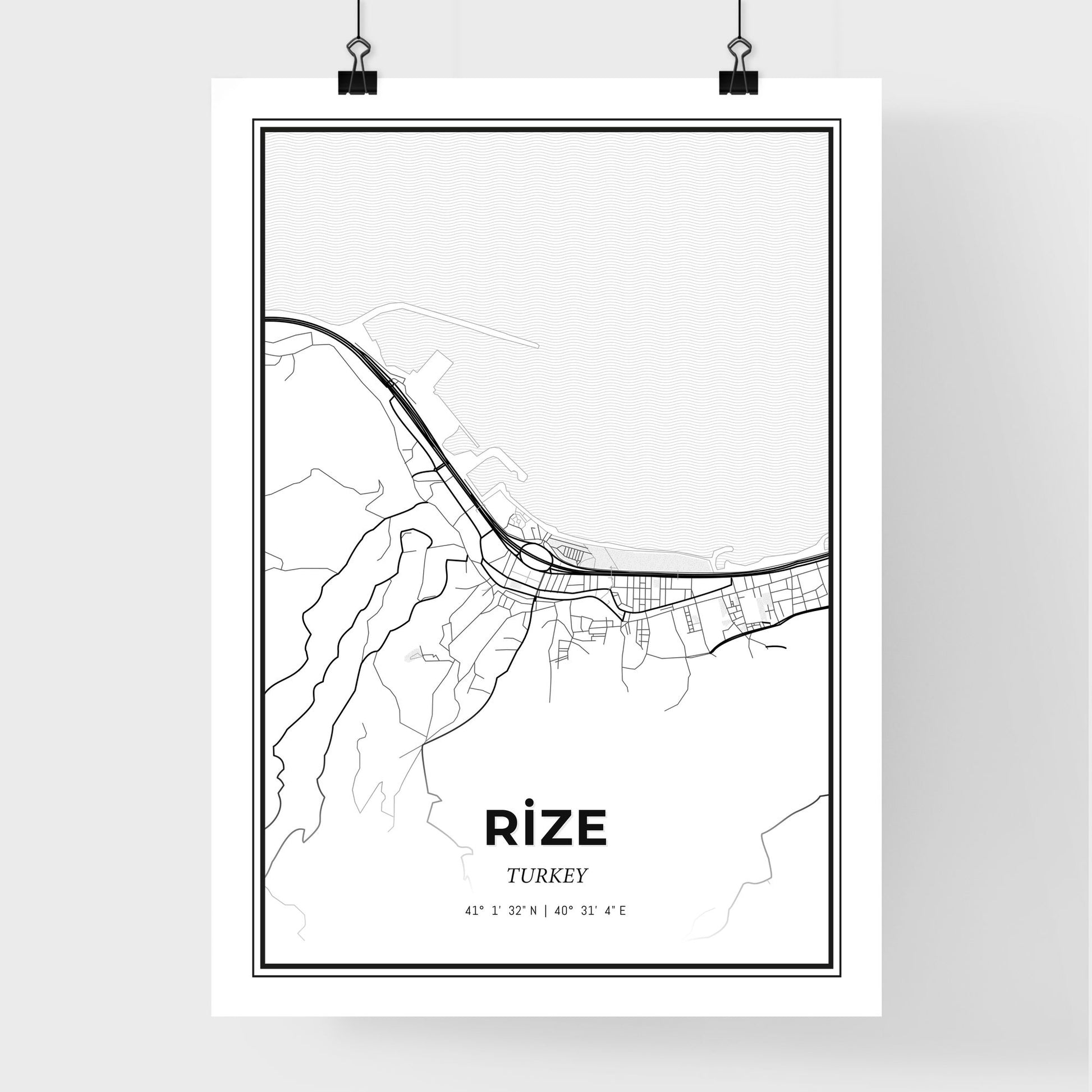 Rize Turkey - Premium City Map Poster