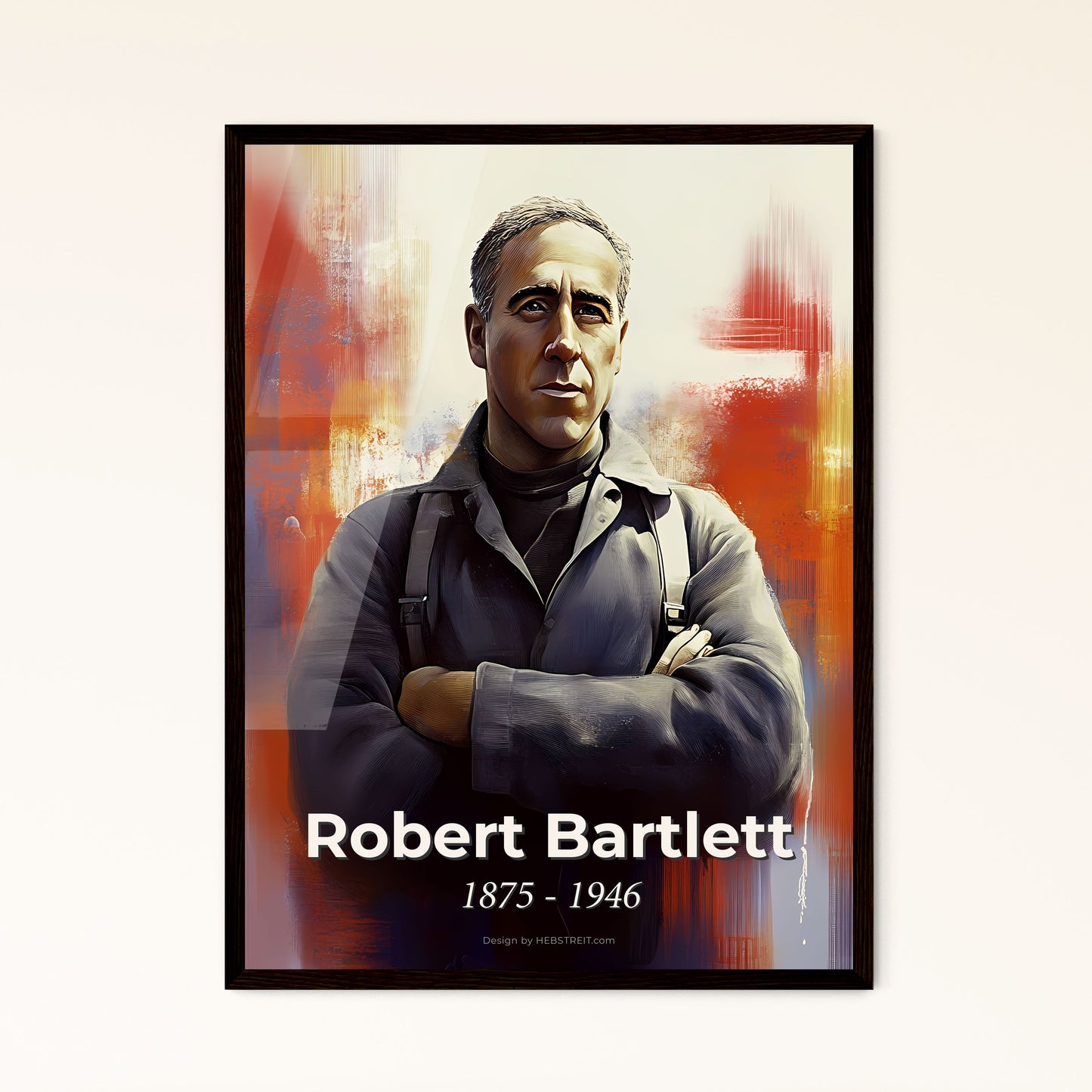 Portrait of Robert Bartlett, 1875 - 1946. Impressionistic painting of a man with his arms crossed.