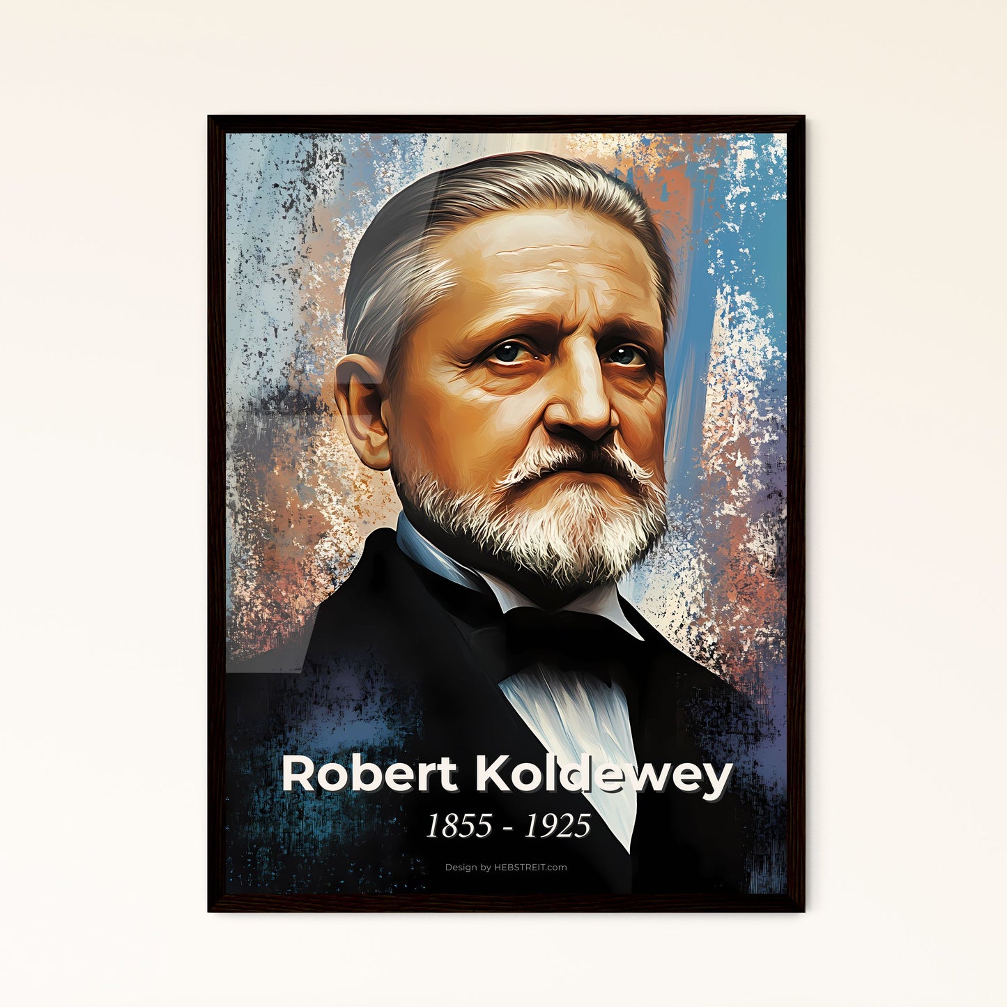 Portrait of Robert Koldewey, 1855 - 1925. Impressionistic painting of a man in a suit.