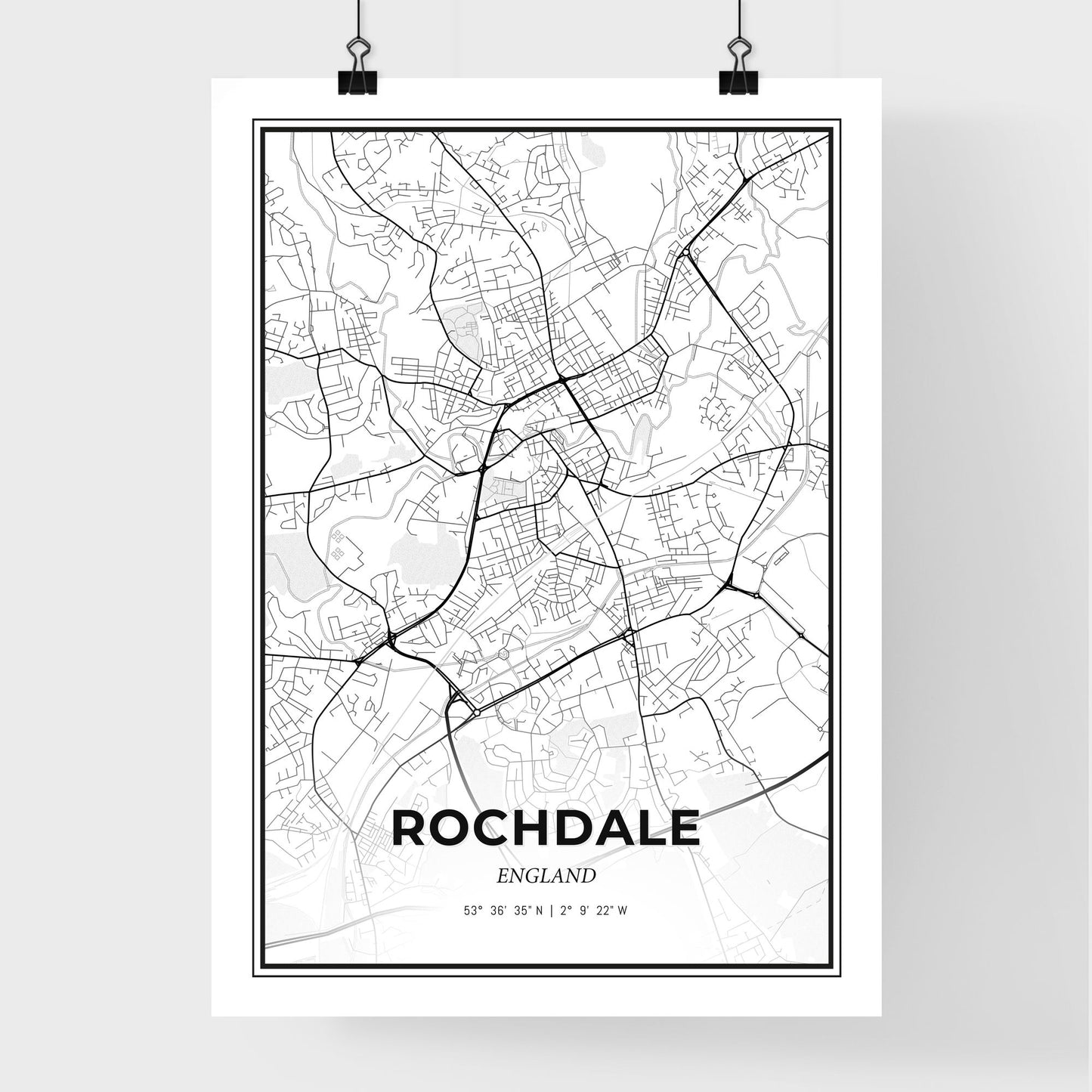 Rochdale England - Premium City Map Poster