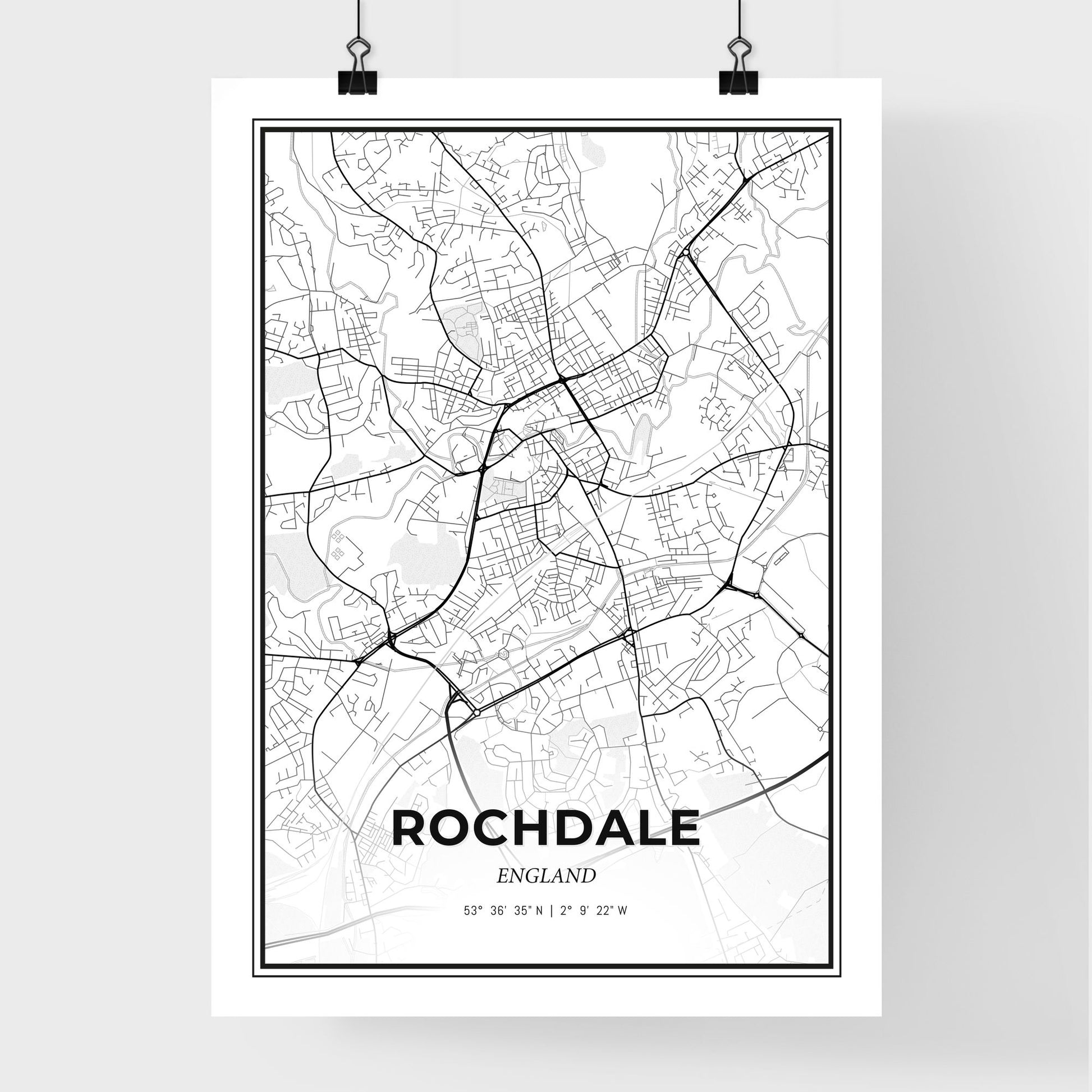 Rochdale England - Premium City Map Poster