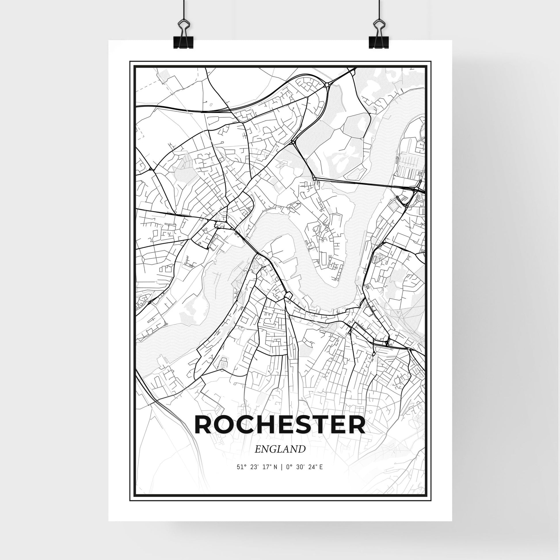 Rochester England - Premium City Map Poster