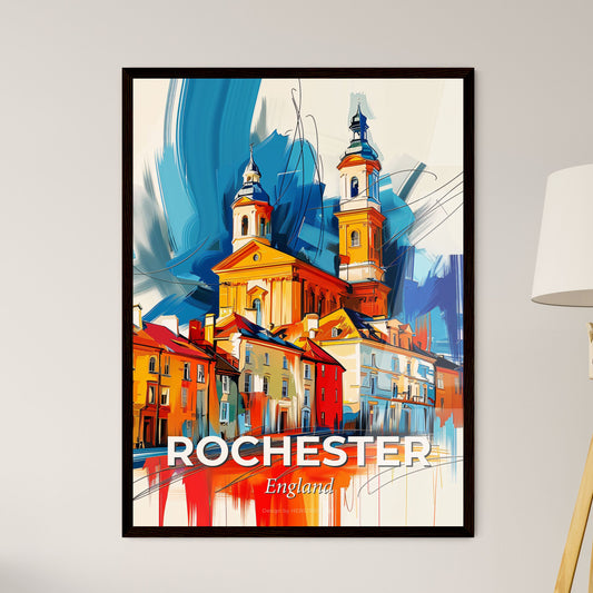 Vibrant Rochester, England - A Painting Of A Building With Towers