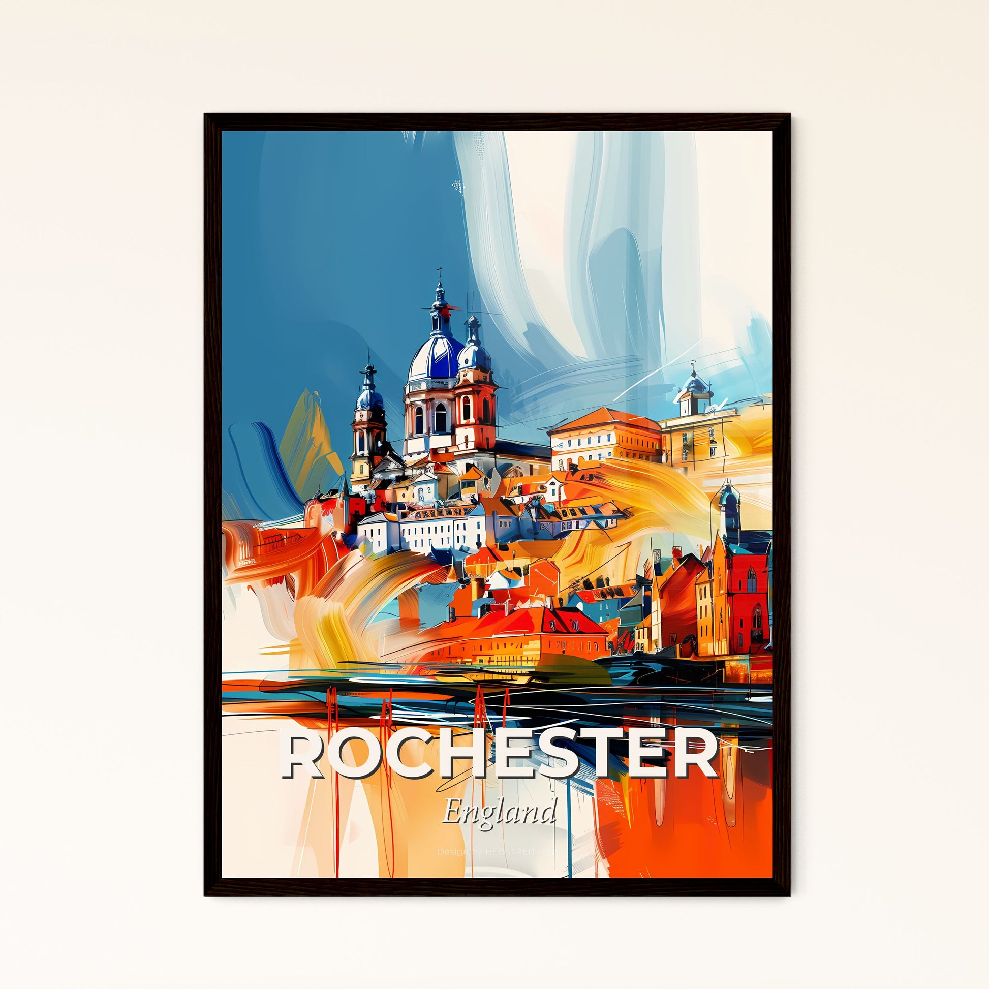 Vibrant Rochester, England - A Painting Of A City