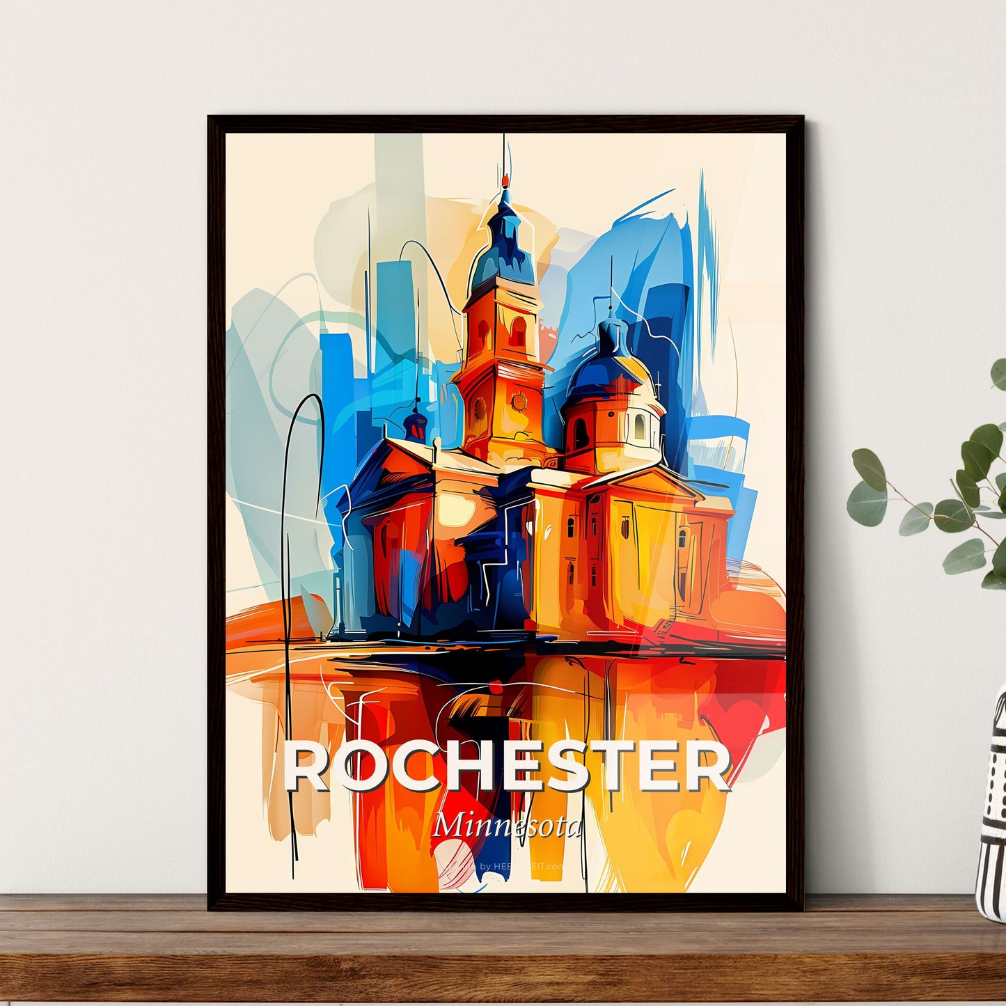 Vibrant Rochester, Minnesota - A Painting Of A Building