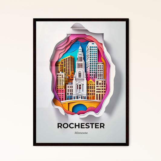 Vivid Rochester, Minnesota - a paper cut of a city with a bridge