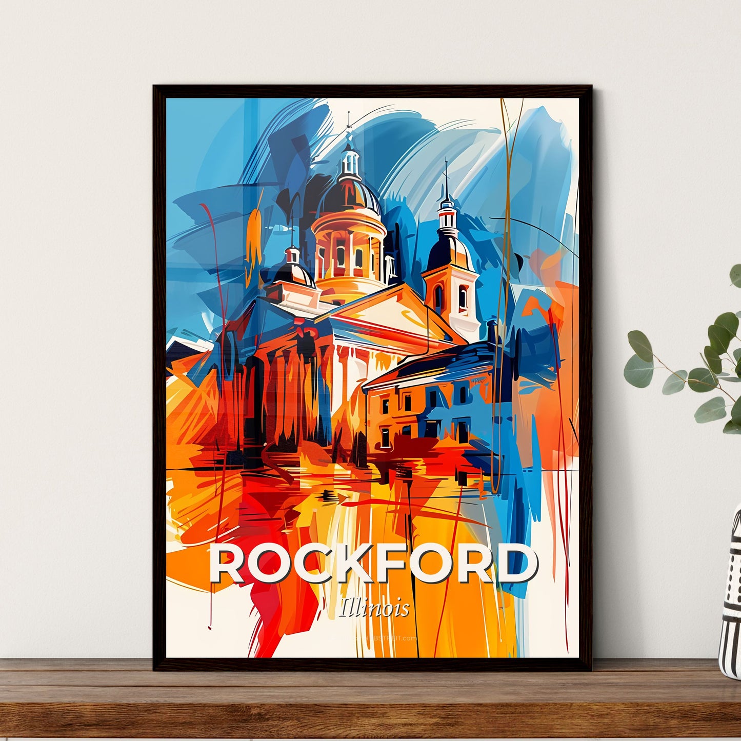 Vibrant Rockford, Illinois - A Painting Of A Building