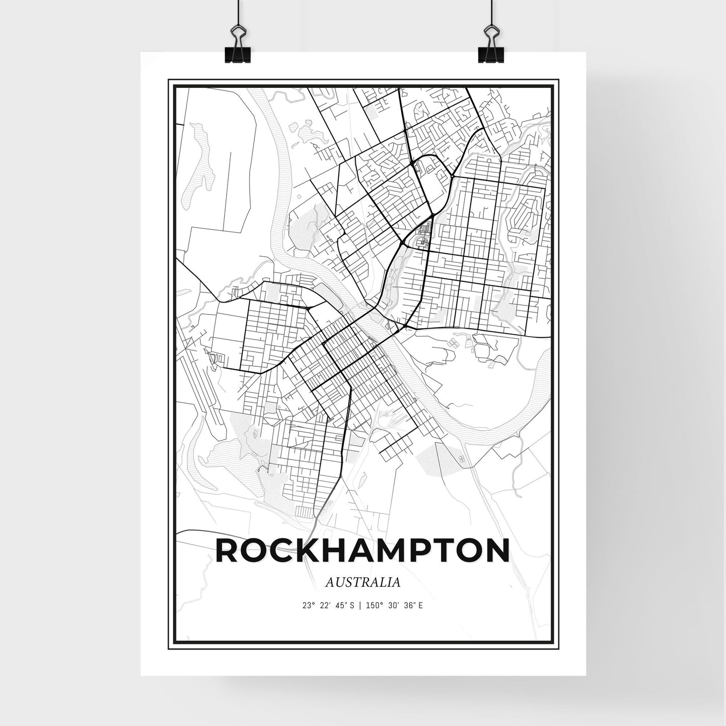 Rockhampton Australia - Premium City Map Poster