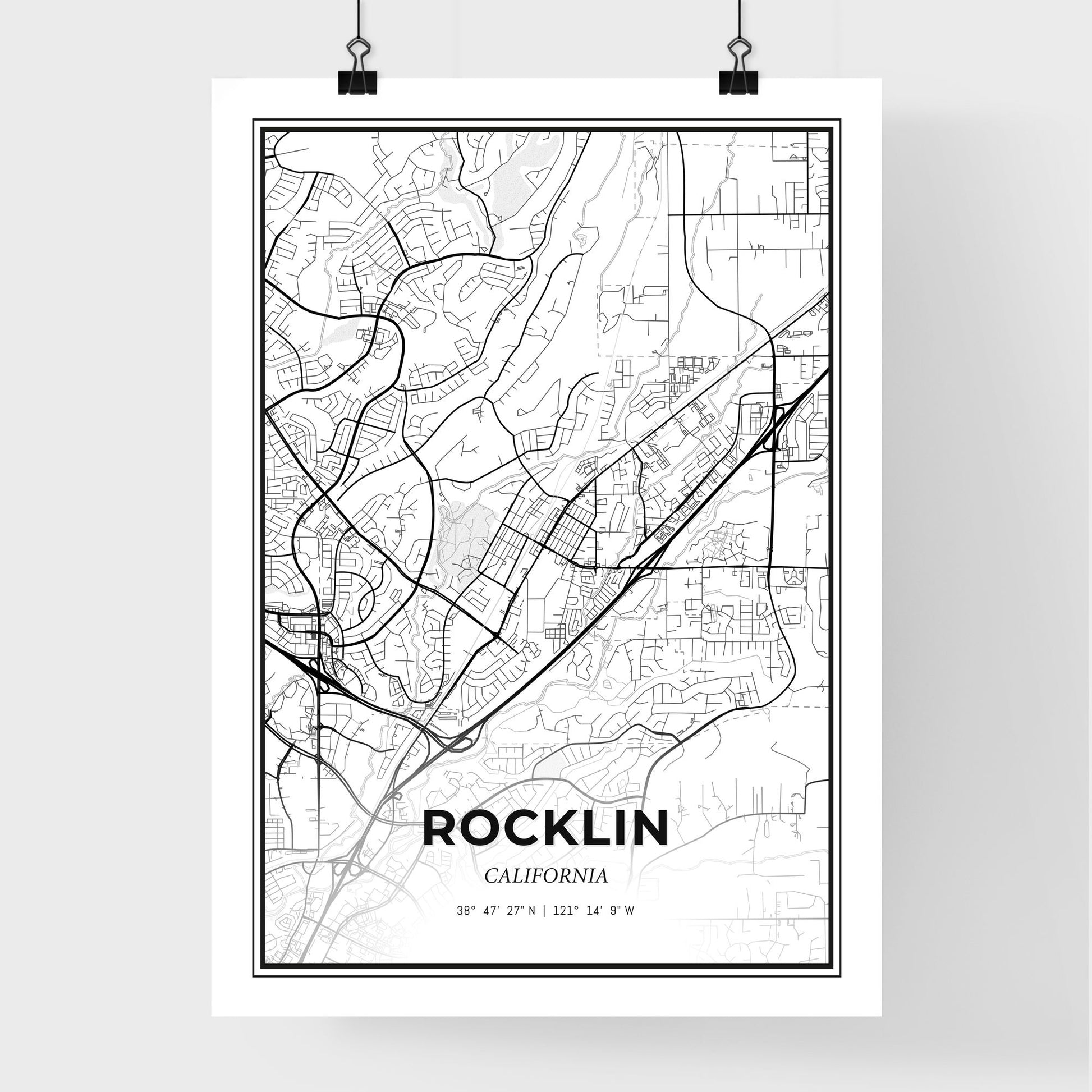 Rocklin California - Premium City Map Poster