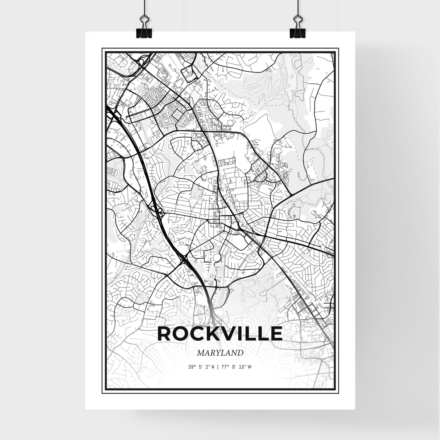 Rockville Maryland - Premium City Map Poster