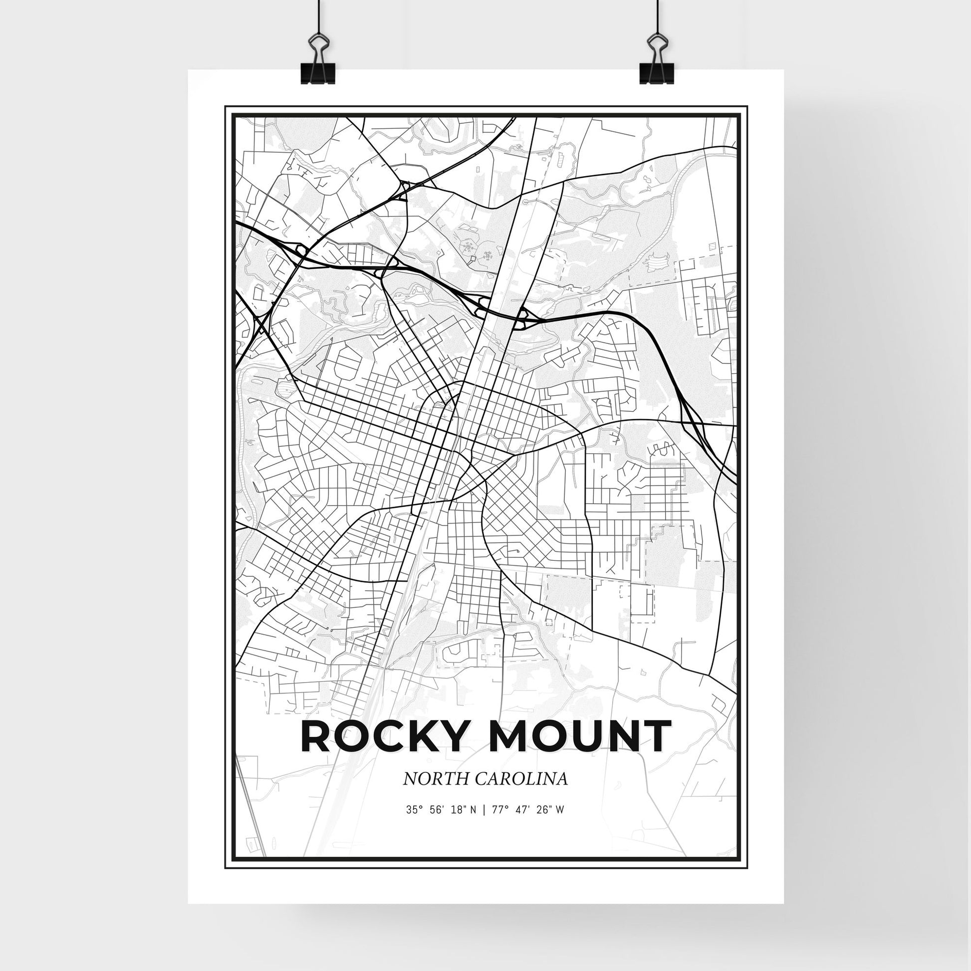 Rocky Mount North Carolina - Premium City Map Poster