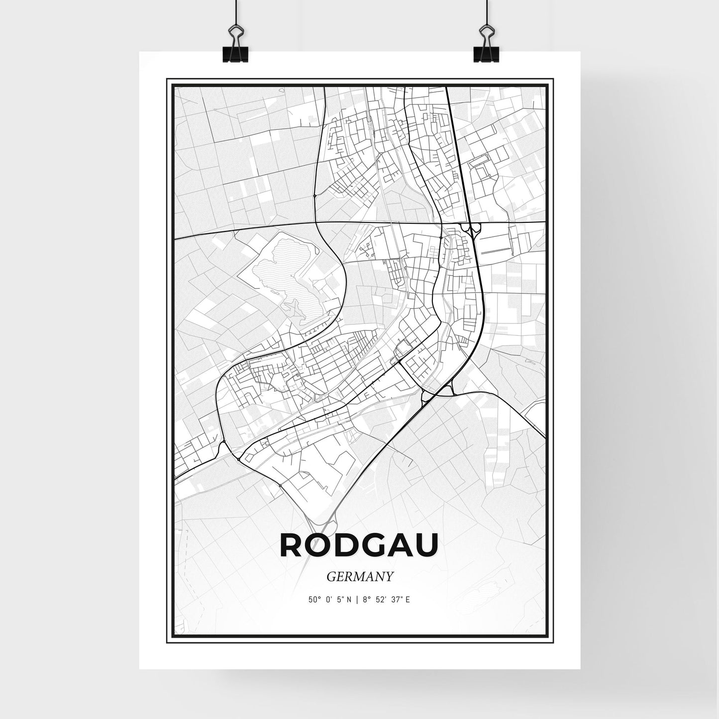 Rodgau Germany - Premium City Map Poster