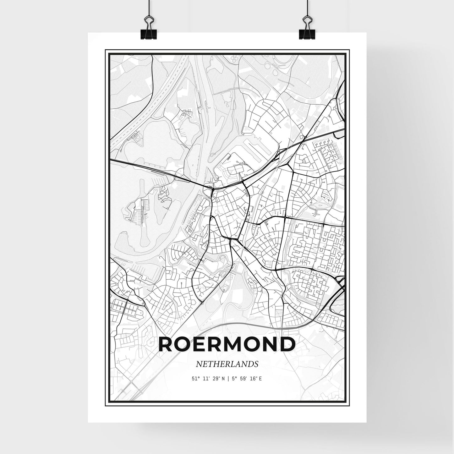  Roermond Netherlands - Premium City Map Poster