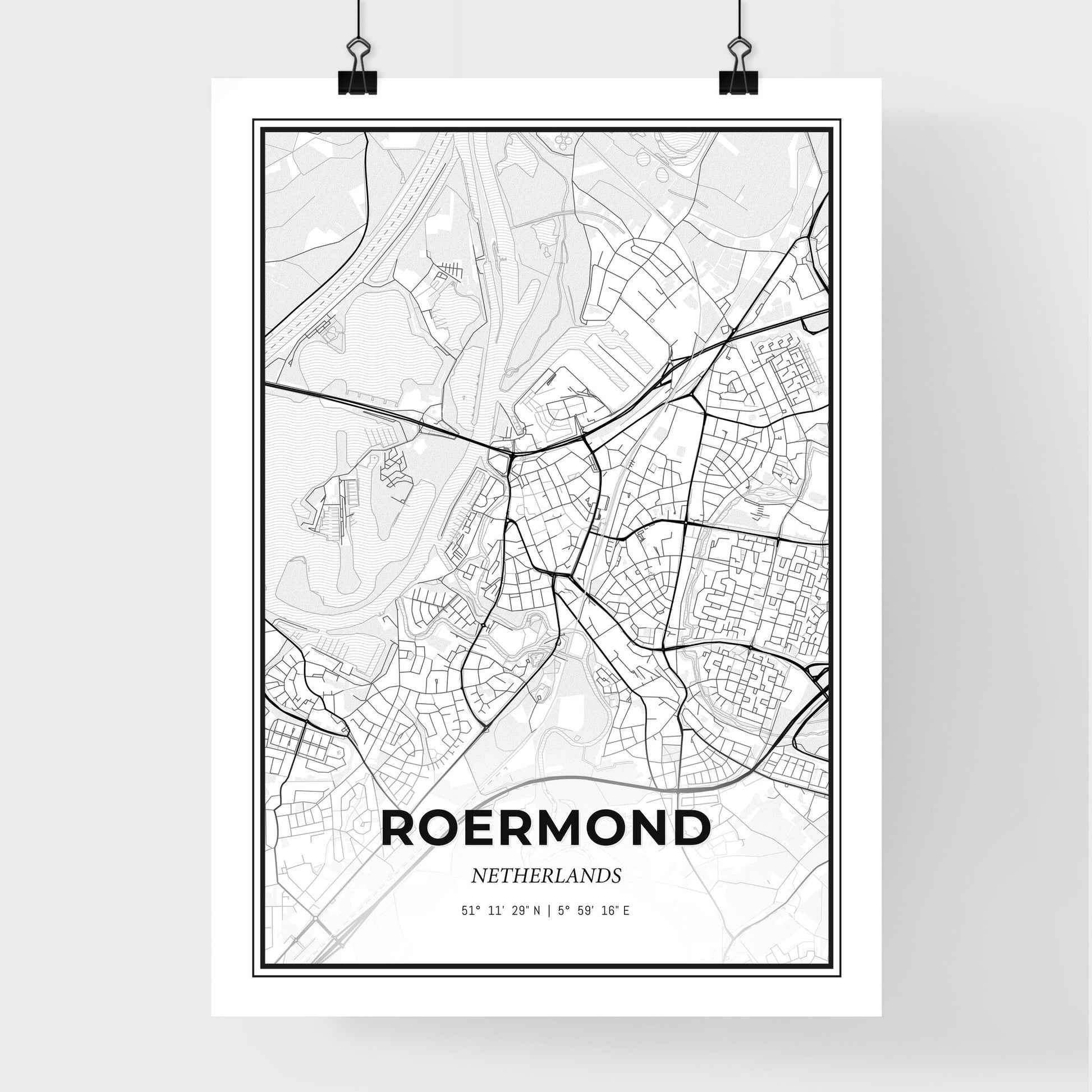  Roermond Netherlands - Premium City Map Poster