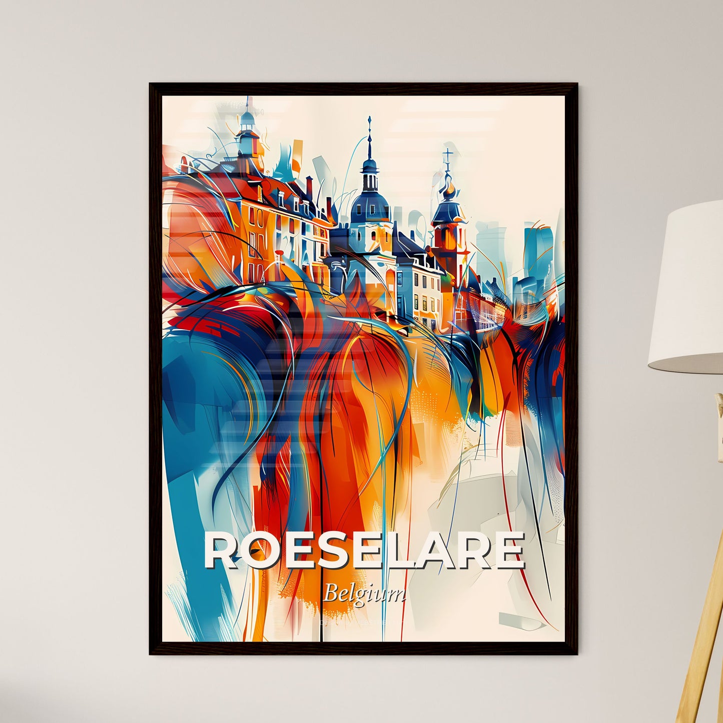 Vibrant Roeselare , Belgium - A Colorful Cityscape With Buildings And Towers