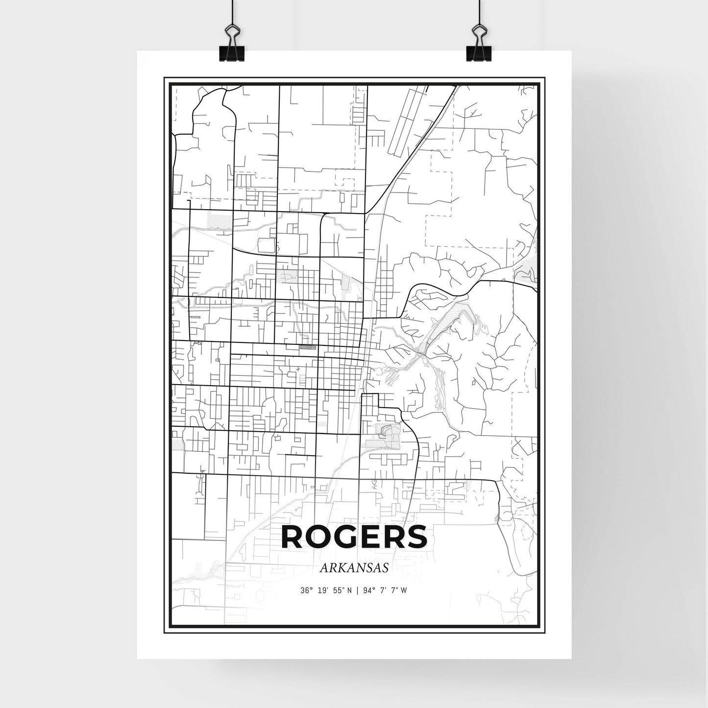 Rogers Arkansas - Premium City Map Poster