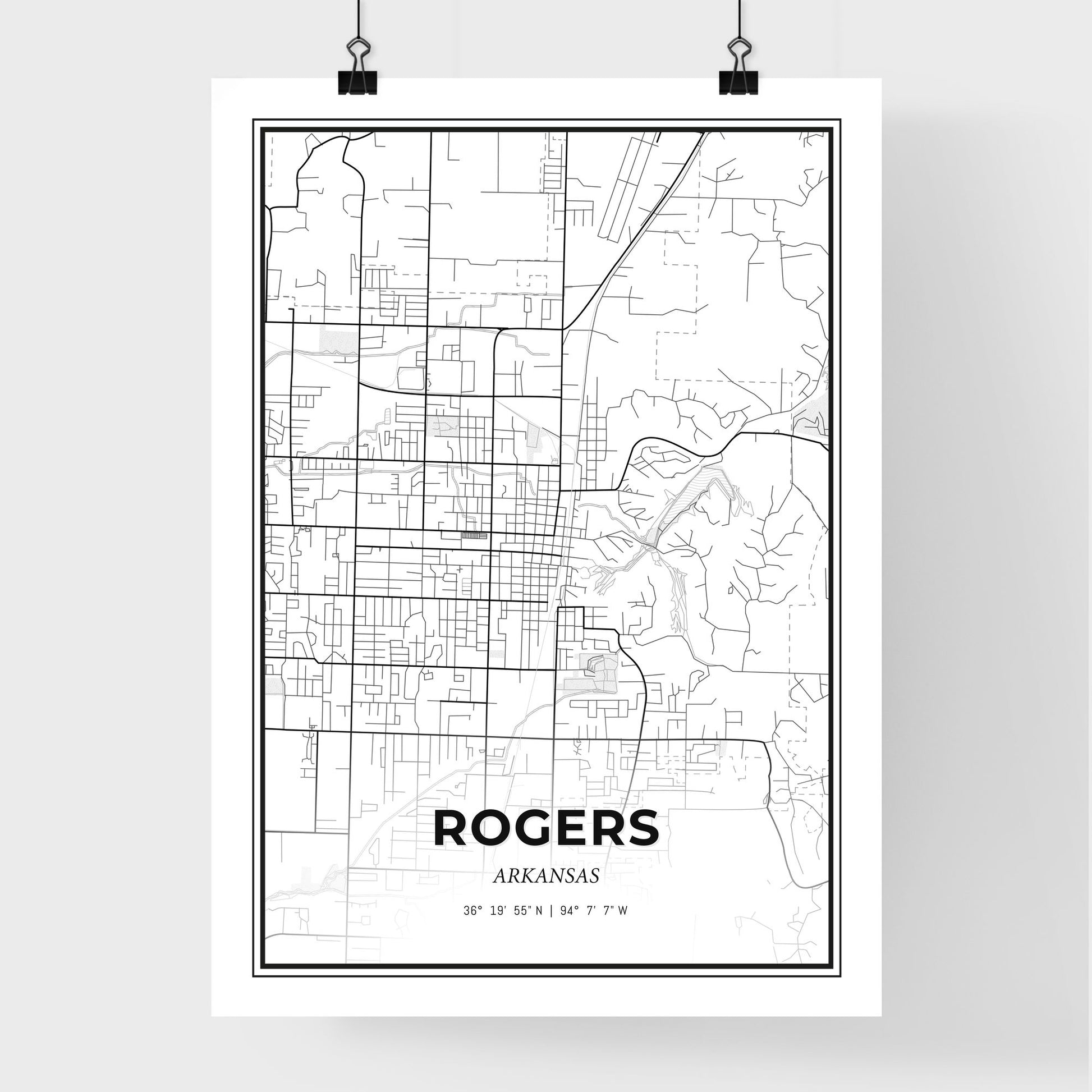 Rogers Arkansas - Premium City Map Poster