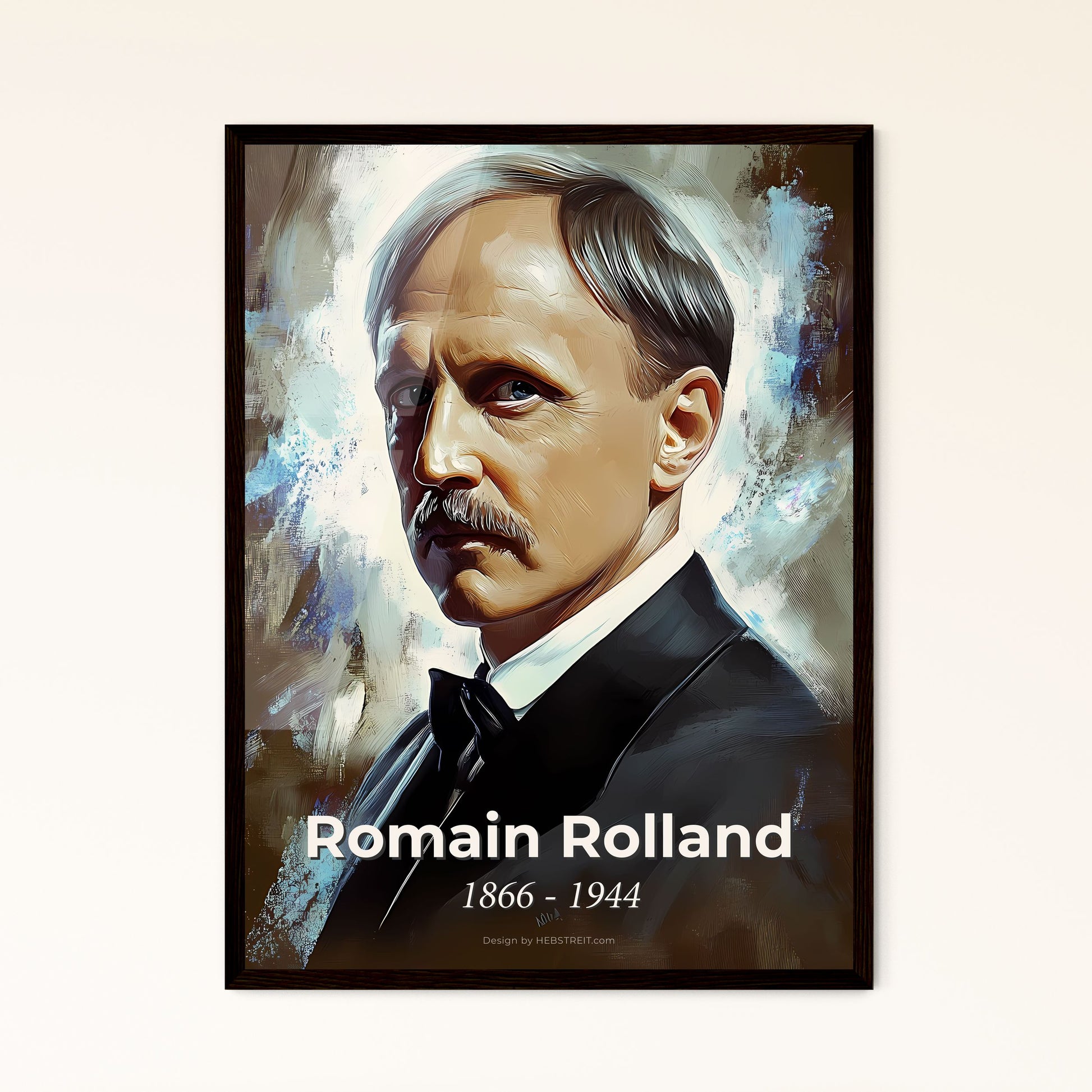 Portrait of Romain Rolland, 1866 - 1944. Impressionistic painting of a man in a suit.