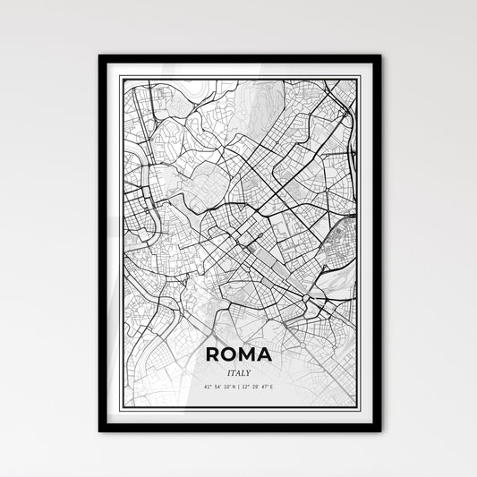 Rome Italy - Scandinavian Style City Map for Modern Home Decor