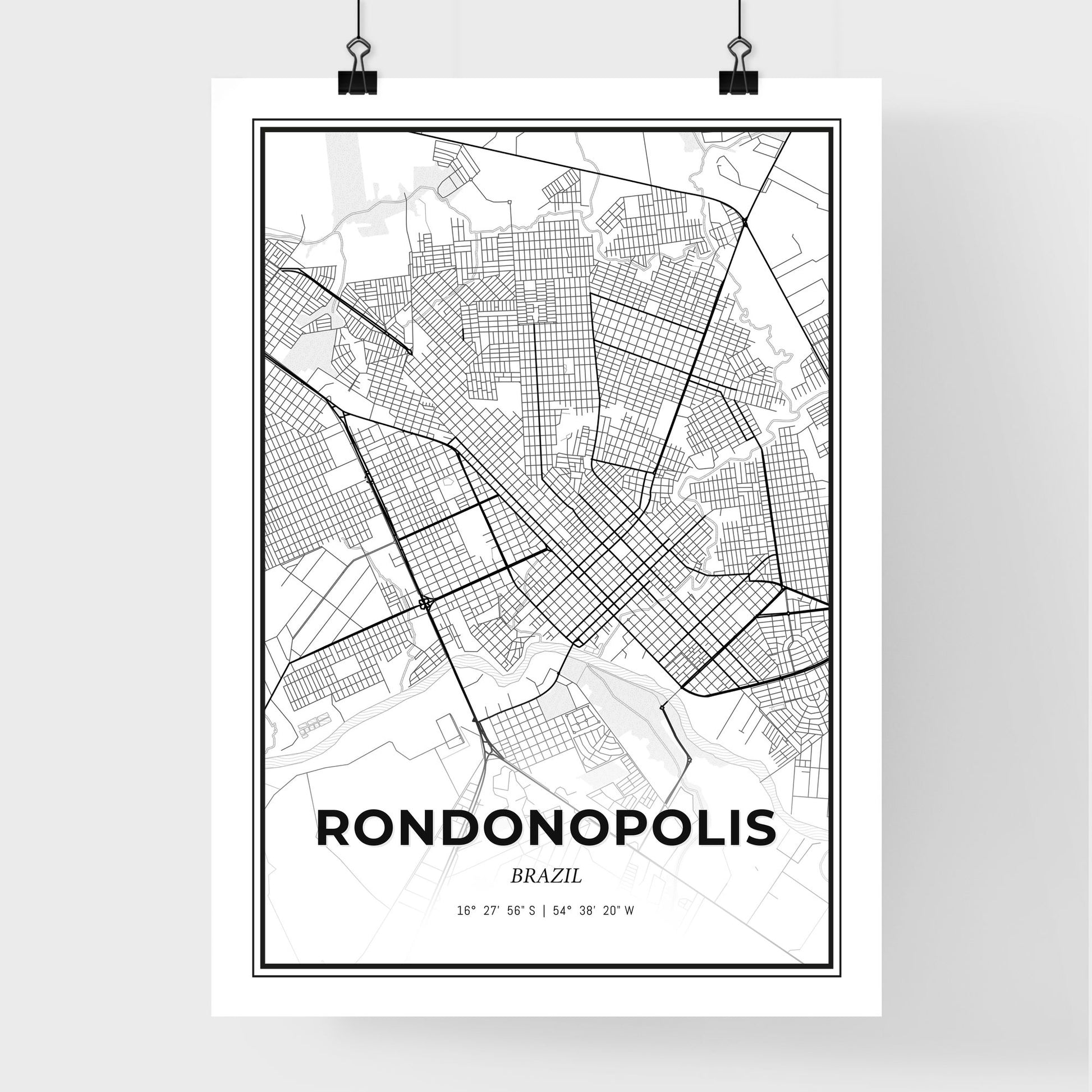 Rondonopolis Brazil - Premium City Map Poster