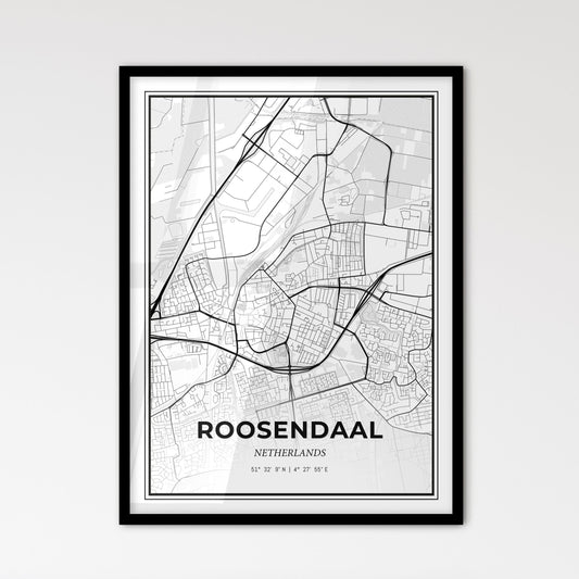  Roosendaal Netherlands - Scandinavian Style City Map for Modern Home Decor