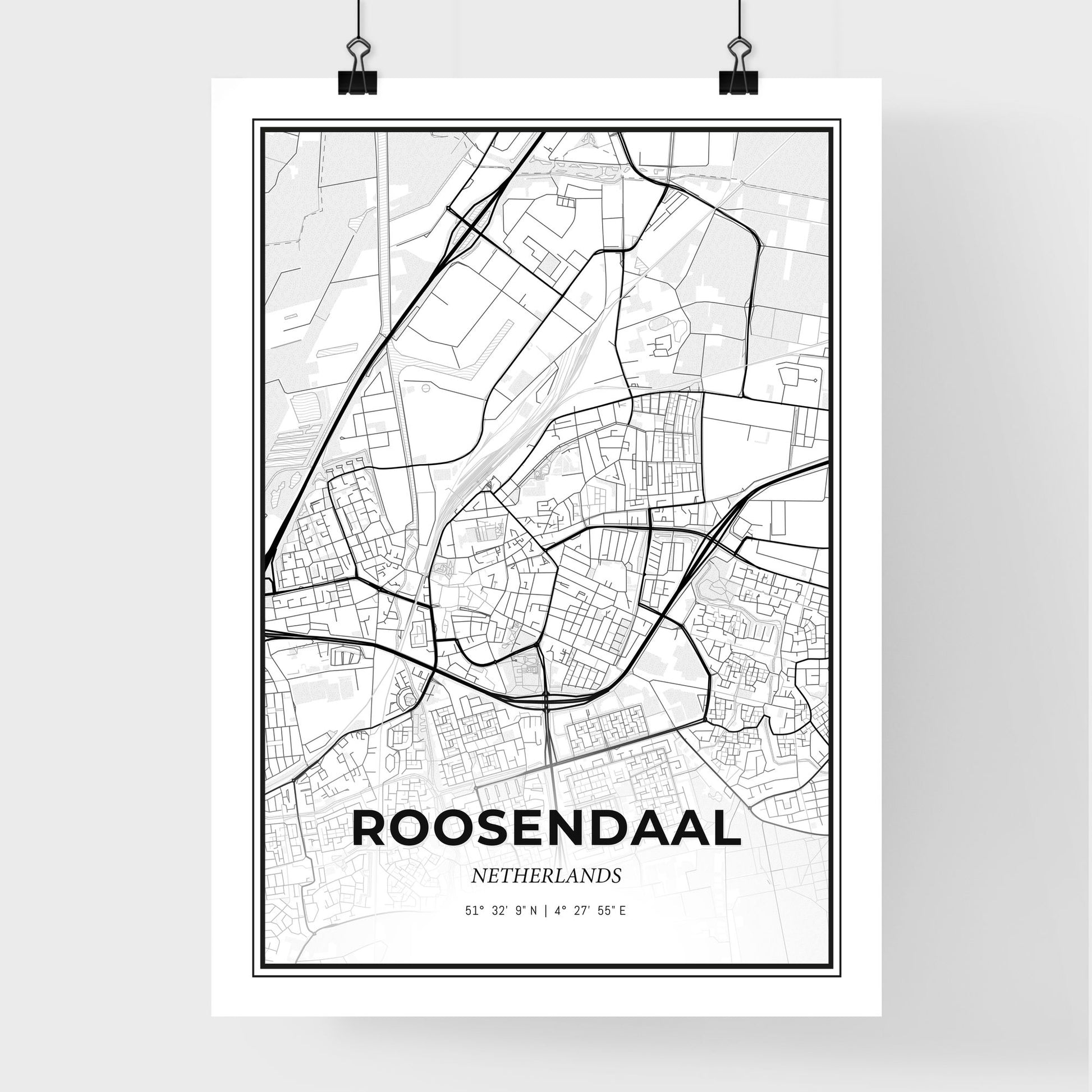  Roosendaal Netherlands - Premium City Map Poster