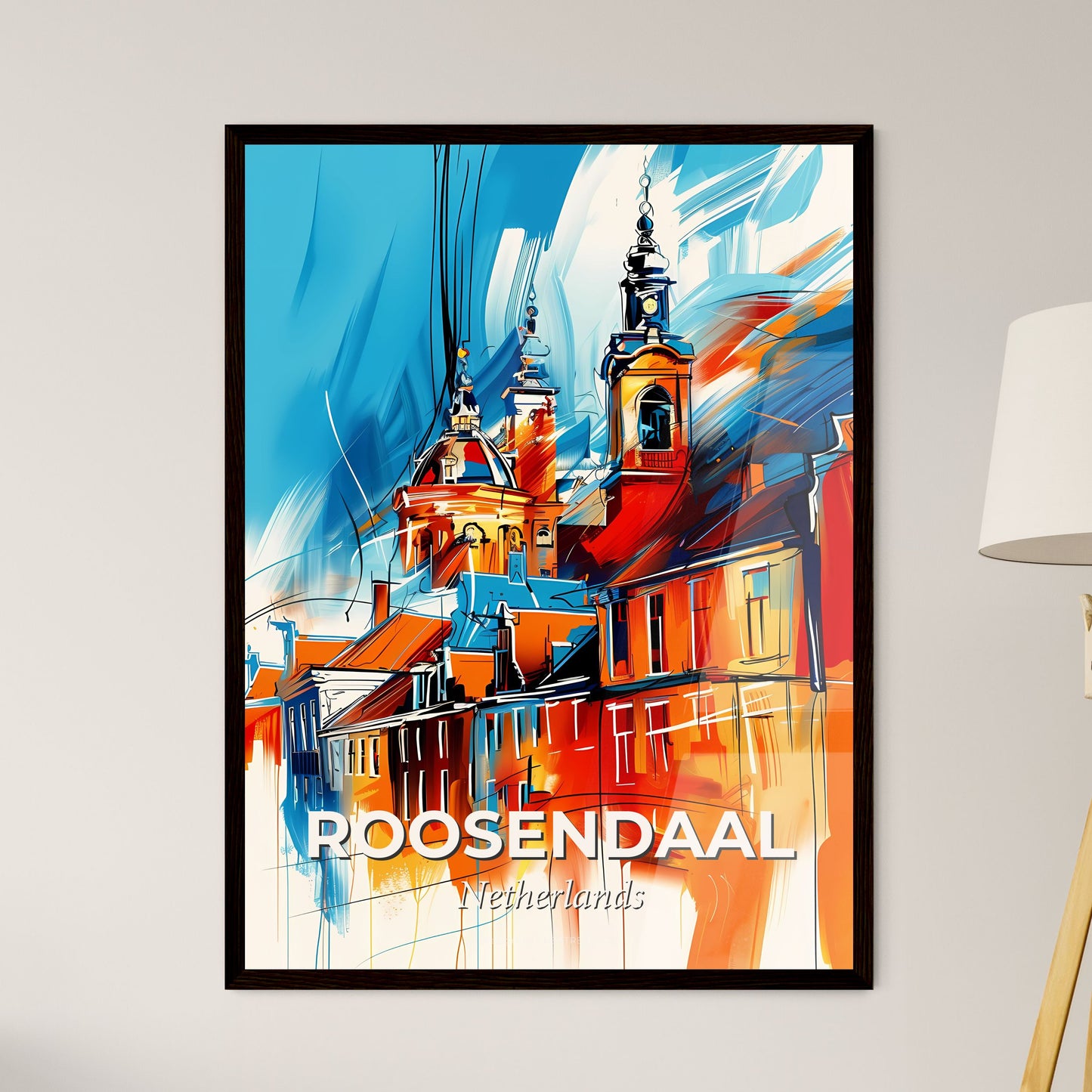 Vibrant Roosendaal, Netherlands - A Painting Of A Building With Towers And Towers