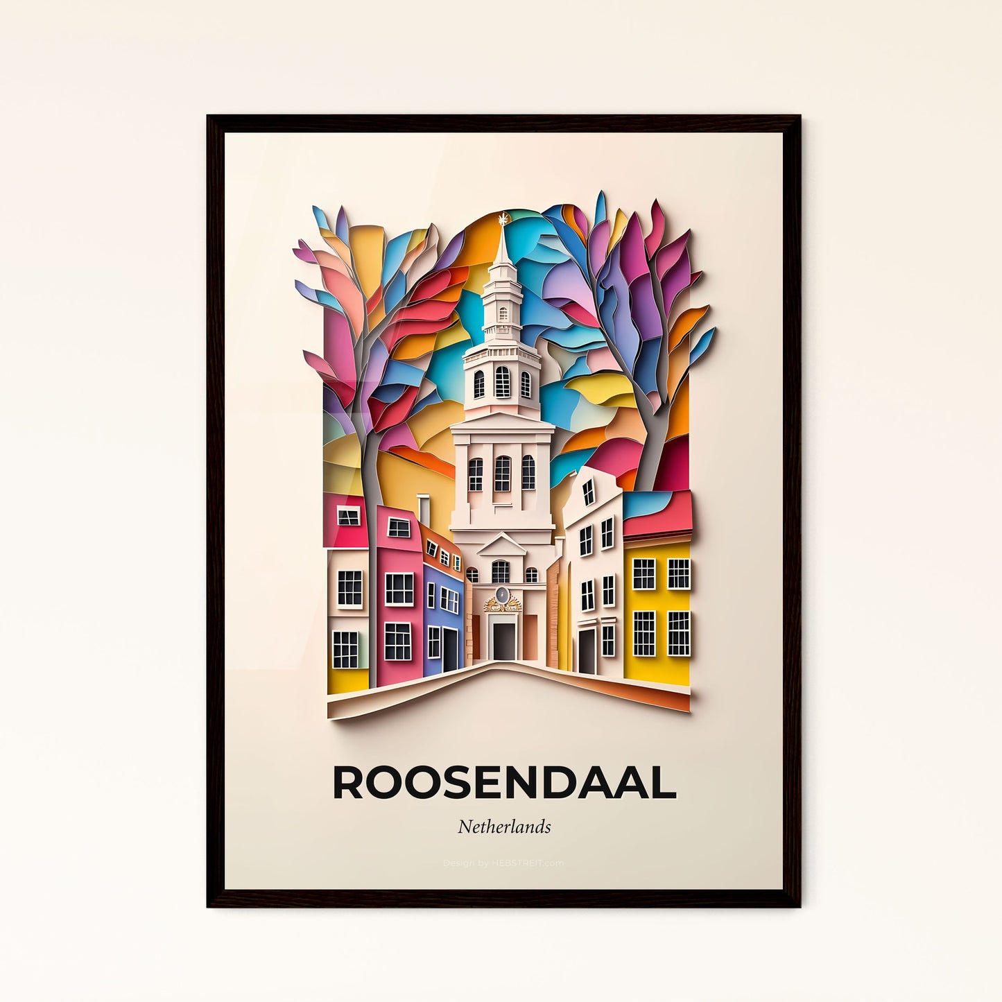 Vivid Roosendaal, Netherlands - a paper cut of a church with a clock tower