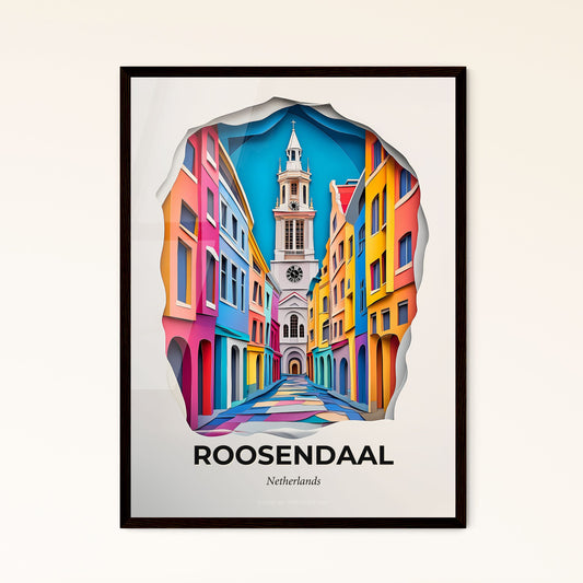 Vivid Roosendaal, Netherlands - a street with a clock tower