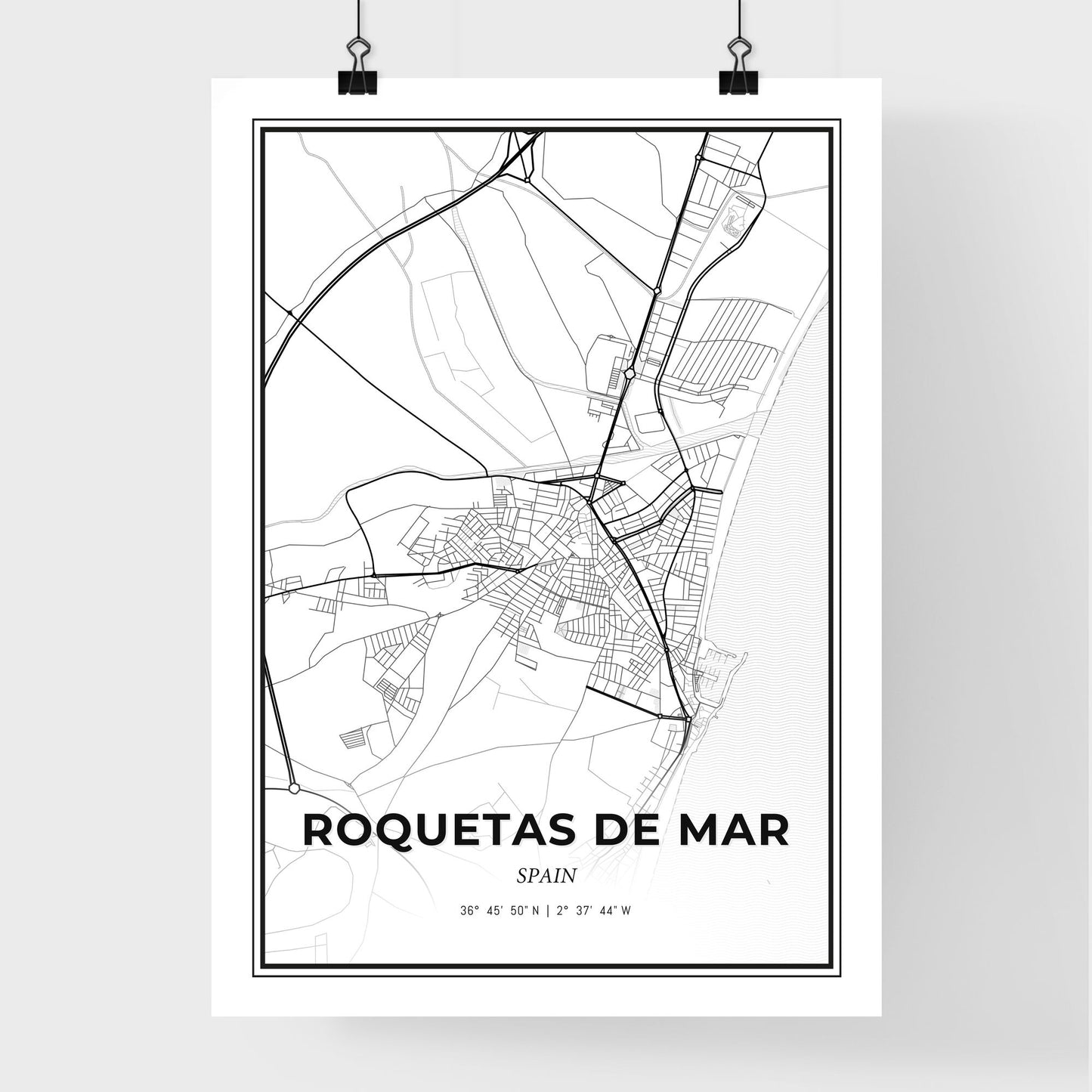 Roquetas de Mar Spain - Premium City Map Poster