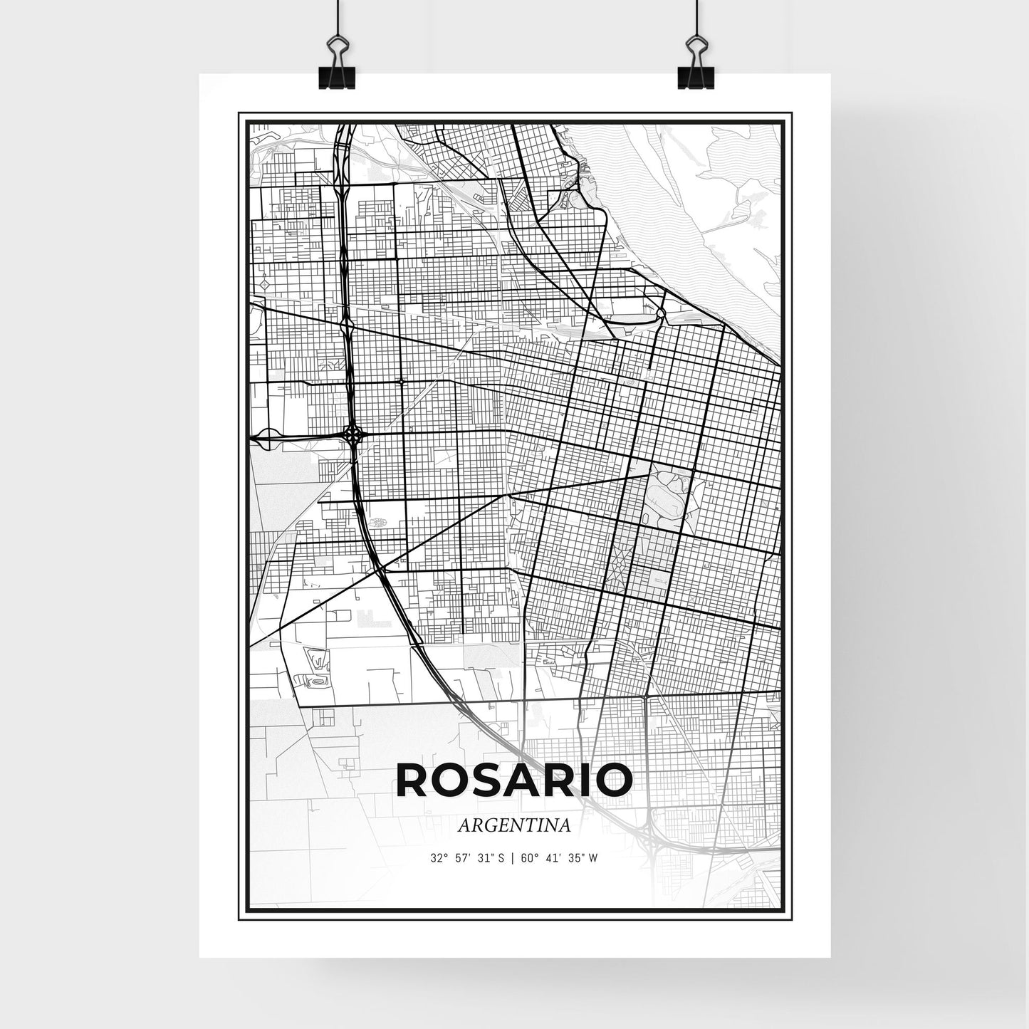 Rosario Argentina - Premium City Map Poster