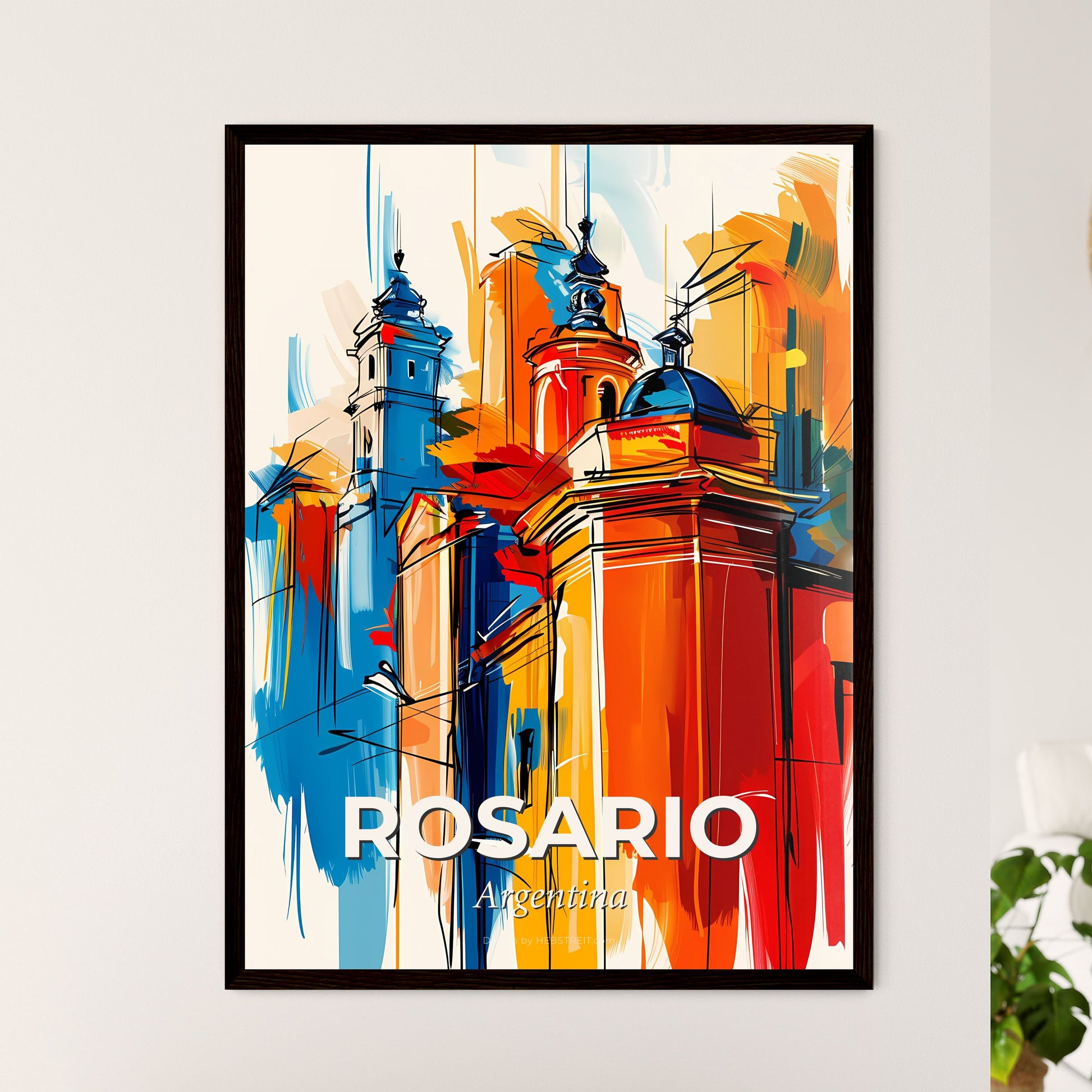 Vibrant Rosario, Argentina - A Colorful Painting Of Buildings