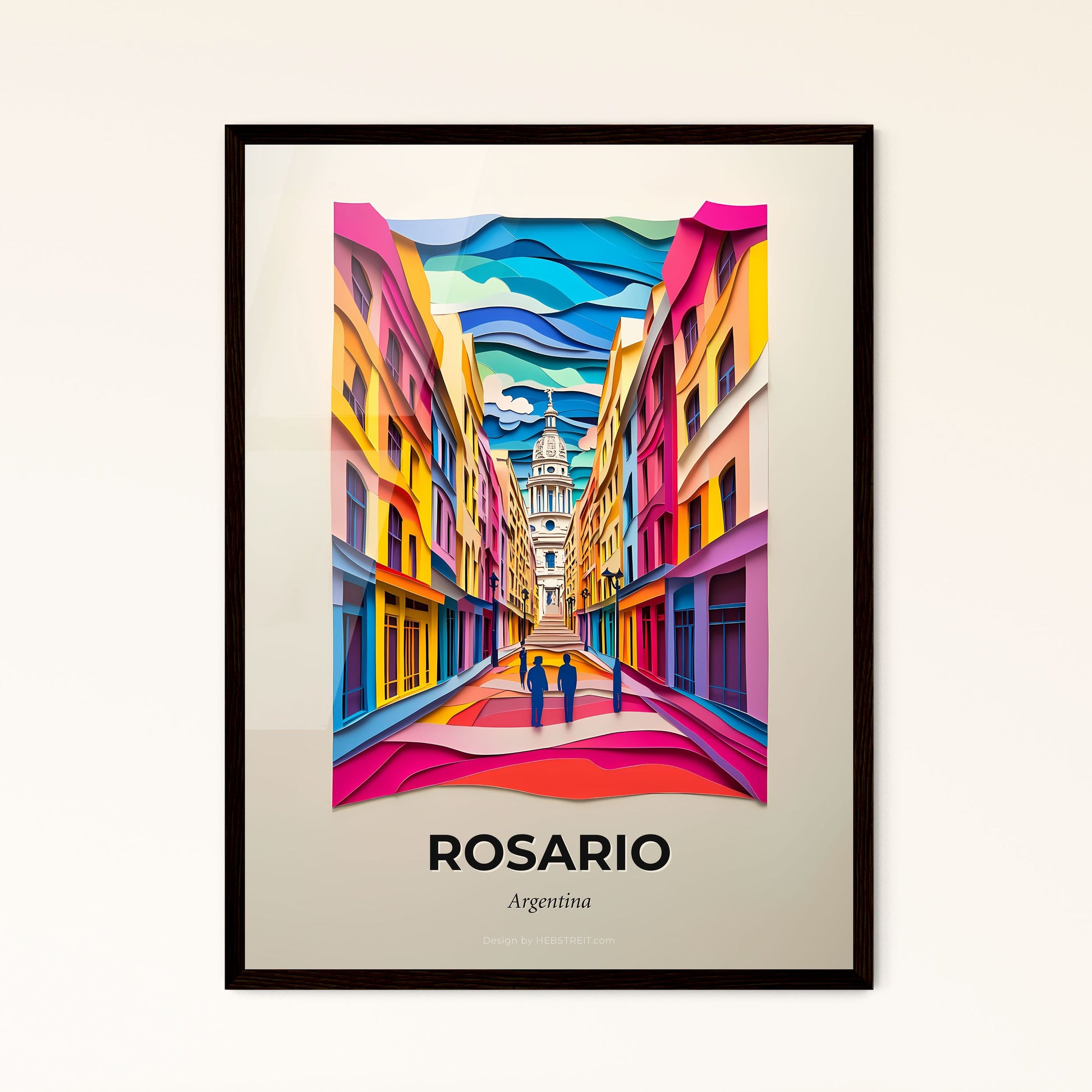 Vivid Rosario, Argentina - a colorful street with a person walking down it